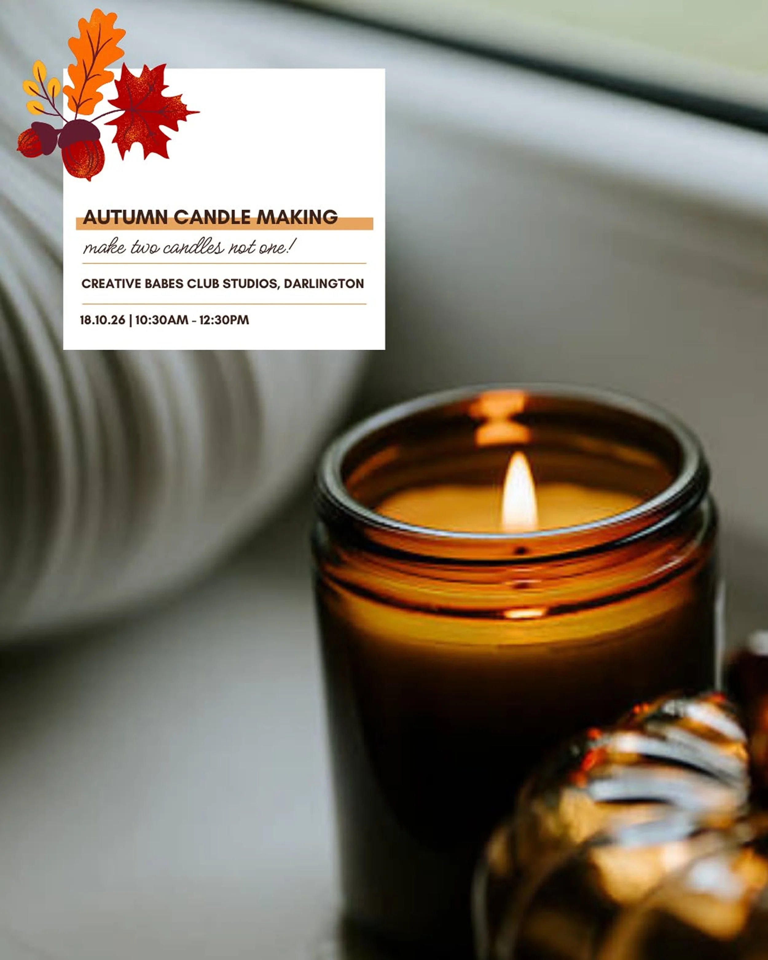 Indoor Living Candle Making Workshop Sunday 18th November 2026