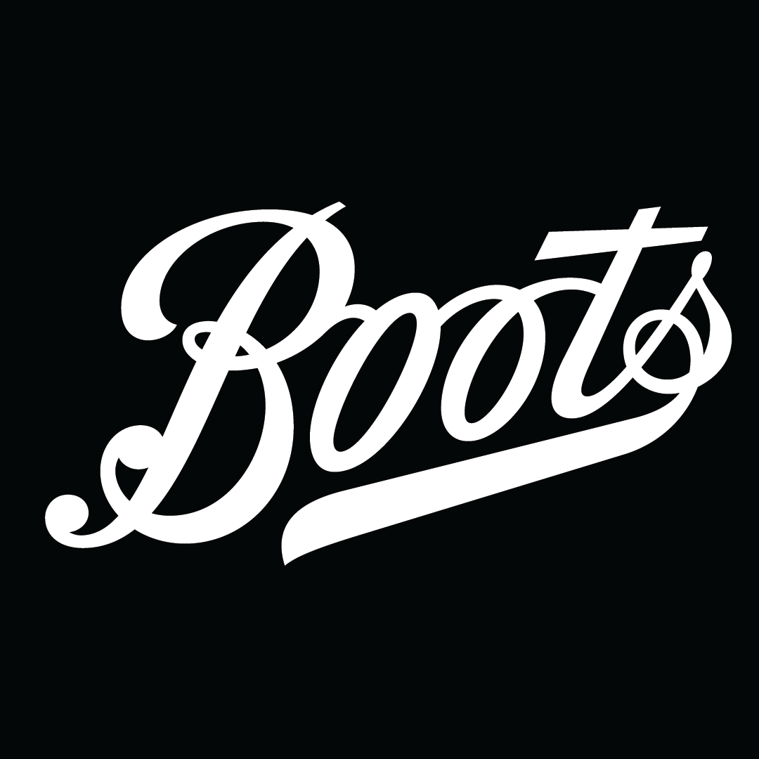 Black background with white cursive text that says "Boots."