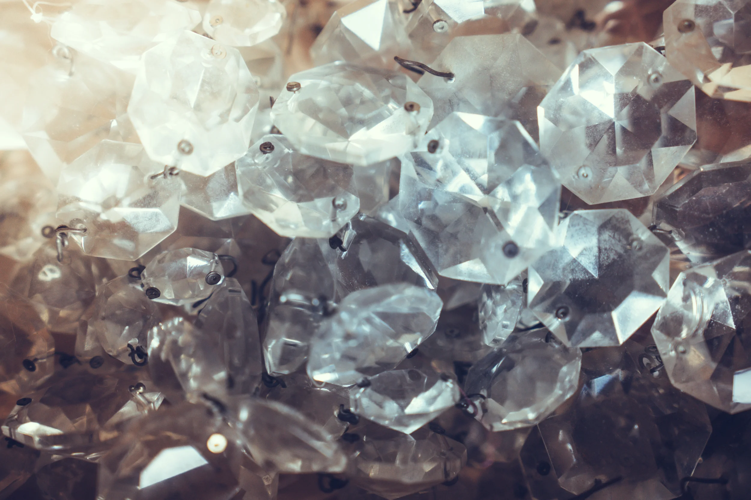 A close up cluster of vintage cut glass to symbolise hidden treasures