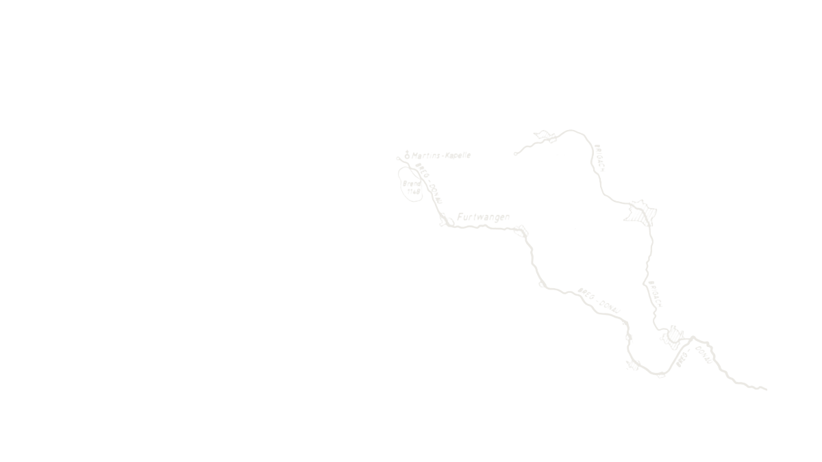 Zeichnung einer Bahnstrecke mit gestresster Beschriftung der Stationen und Streckenabschnitte.
