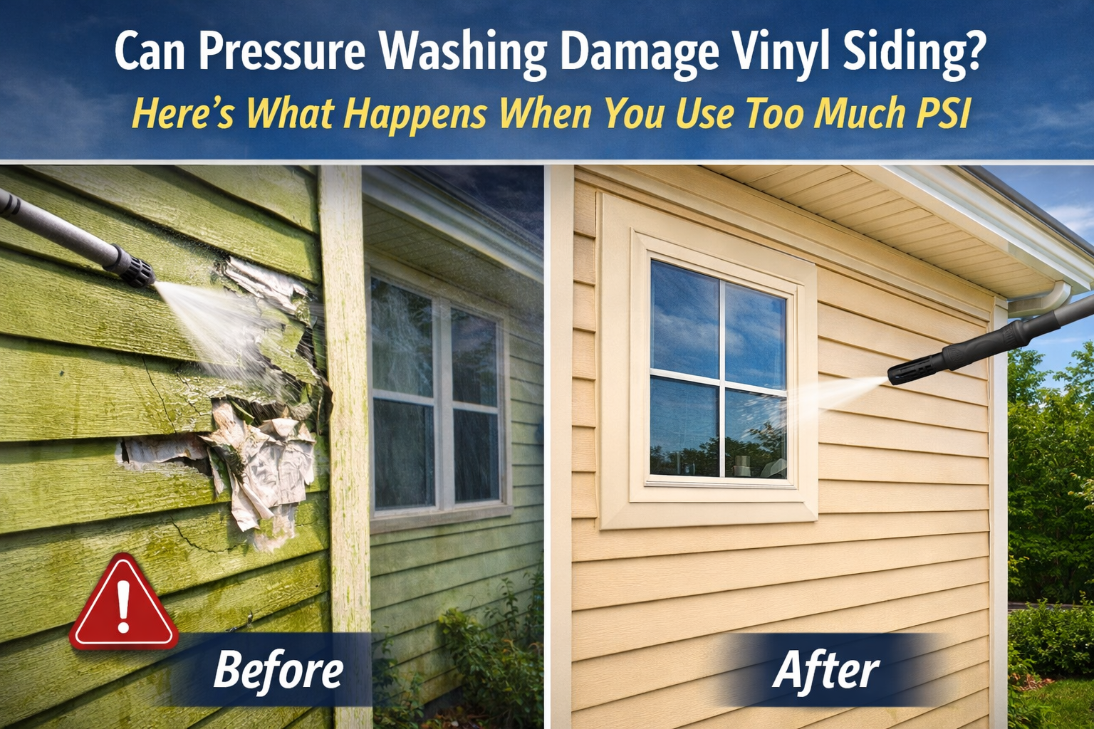Can Pressure Washing Damage Vinyl Siding? Here’s What Happens When You Use Too Much PSI