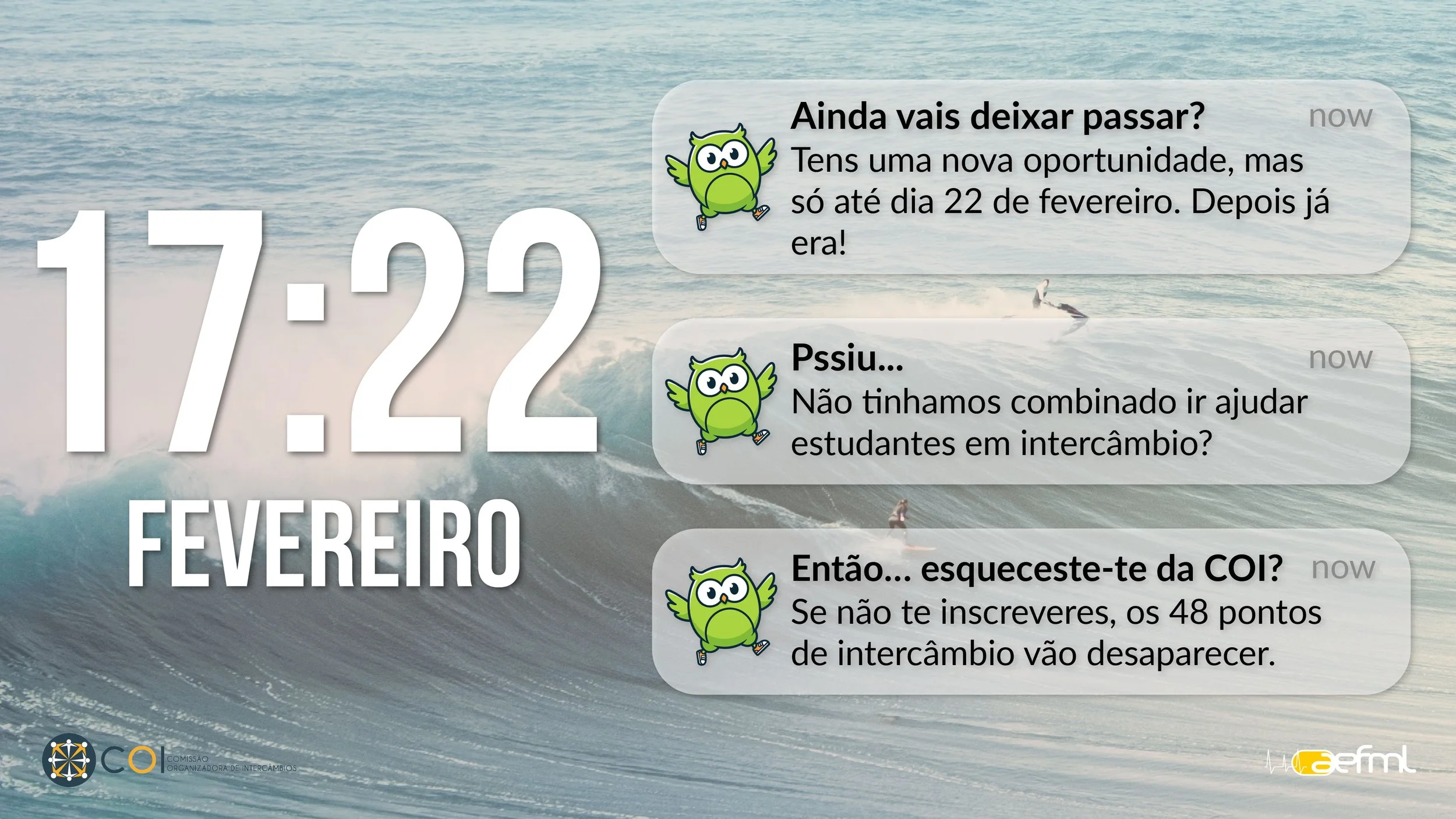 Prolongamento Inscrições Comissão Organizadora de Intercâmbios