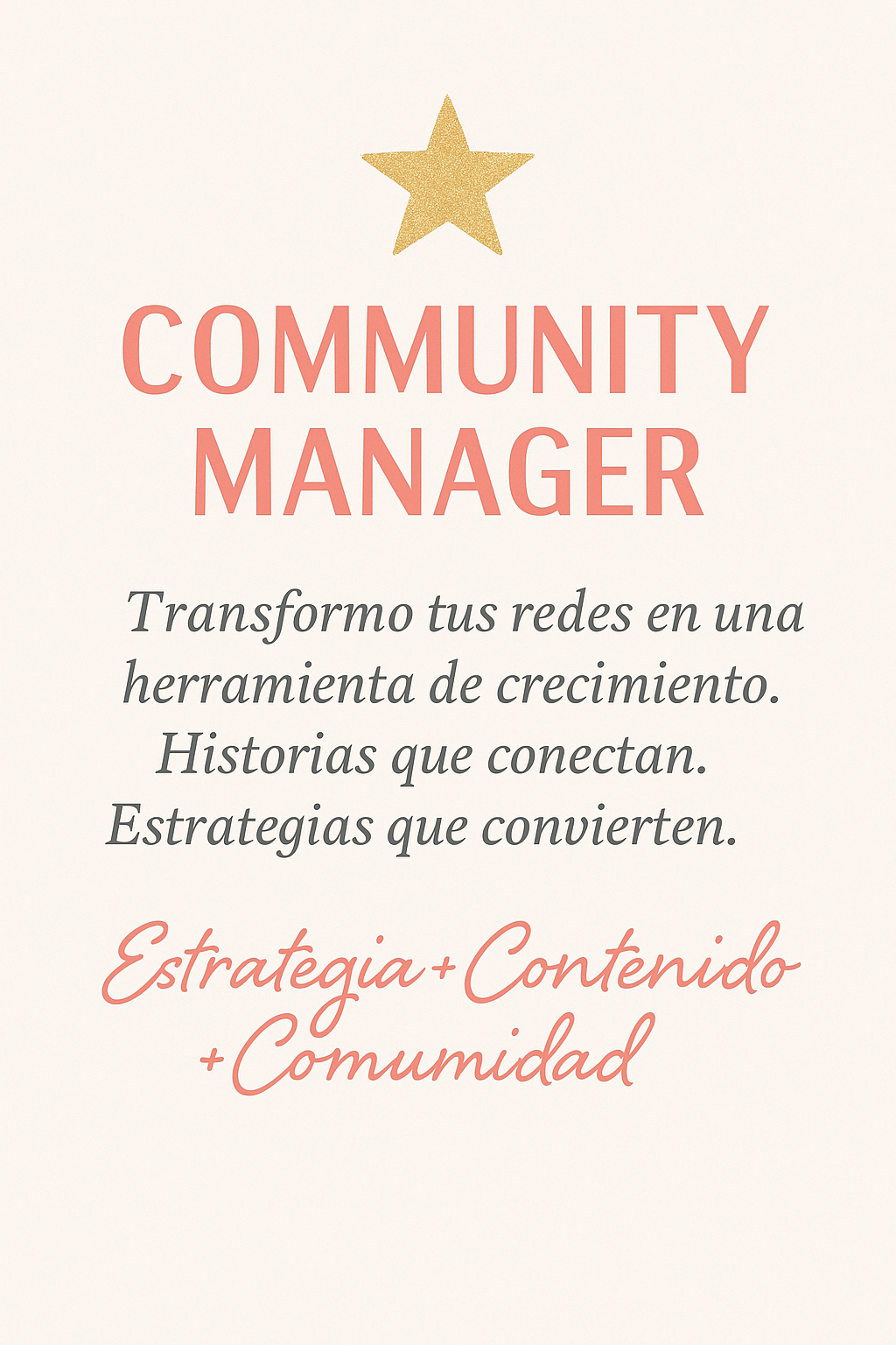 👉 Servicio de Community Manager: creación de contenido, copywriting y gestión de comunidad.