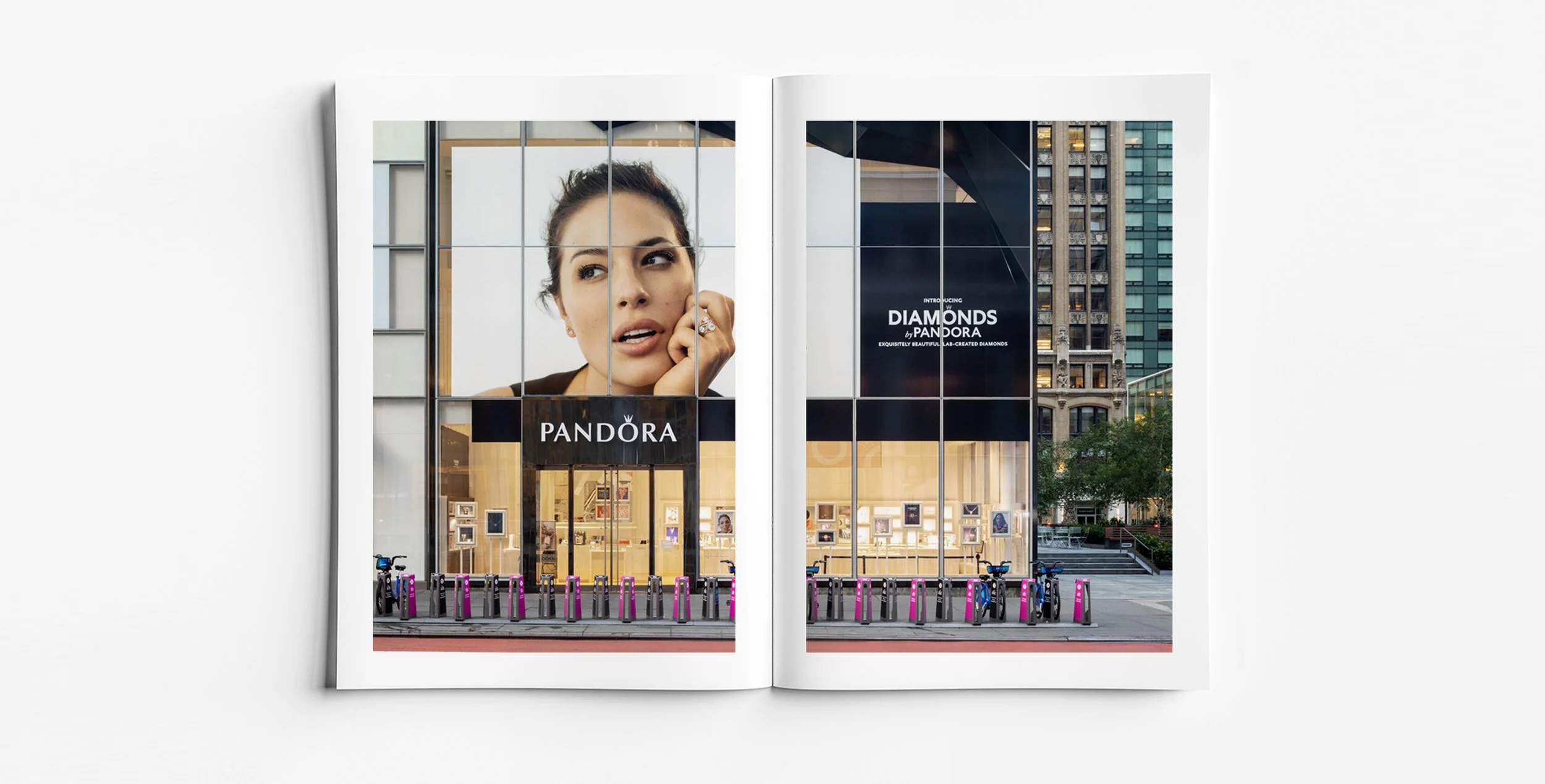 Pandora Lab Grown Diamonds flagship storefront during global retail launch. Design by Myles Day Jewellery Artist.