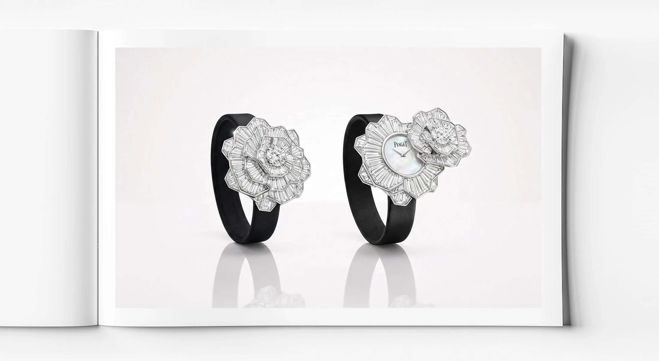 High jewellery diamond secret watch design shown closed and open revealing hidden dial, luxury concept by Myles Day Jewellery Artist