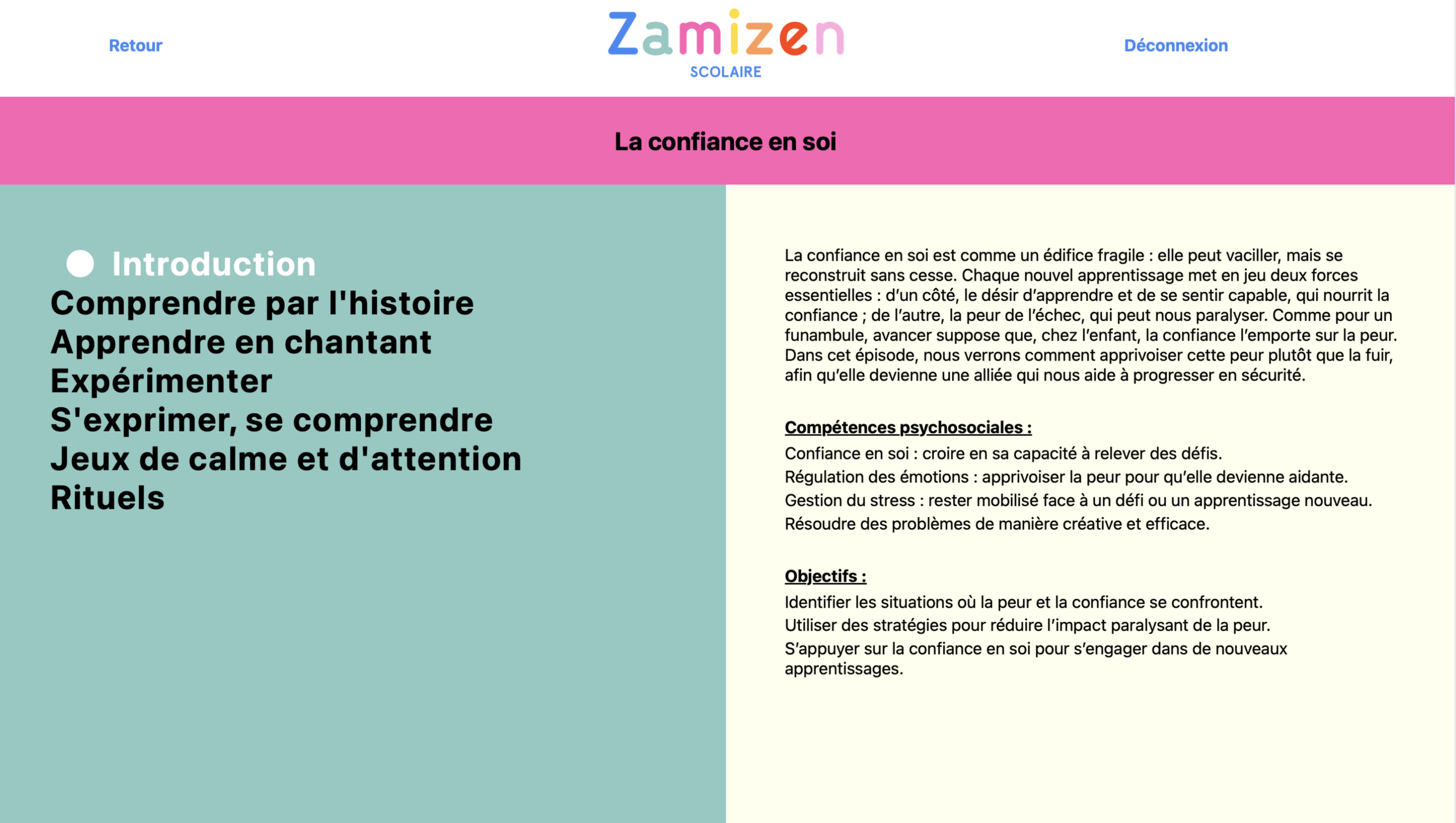 Miniature de la page menu épisode de l'espace scolaire