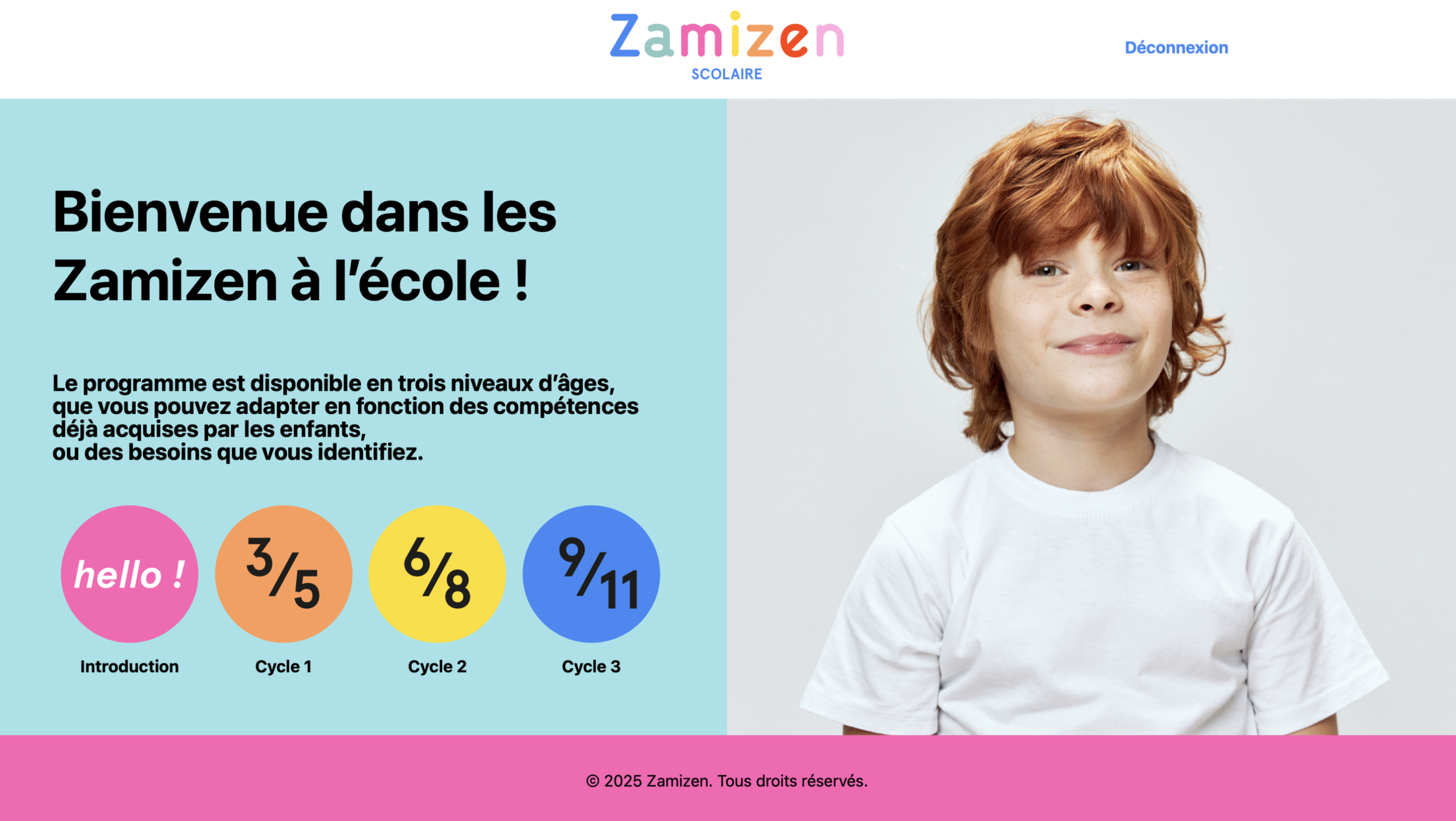 Miniature de la page d'accueil de l'espace scolaire