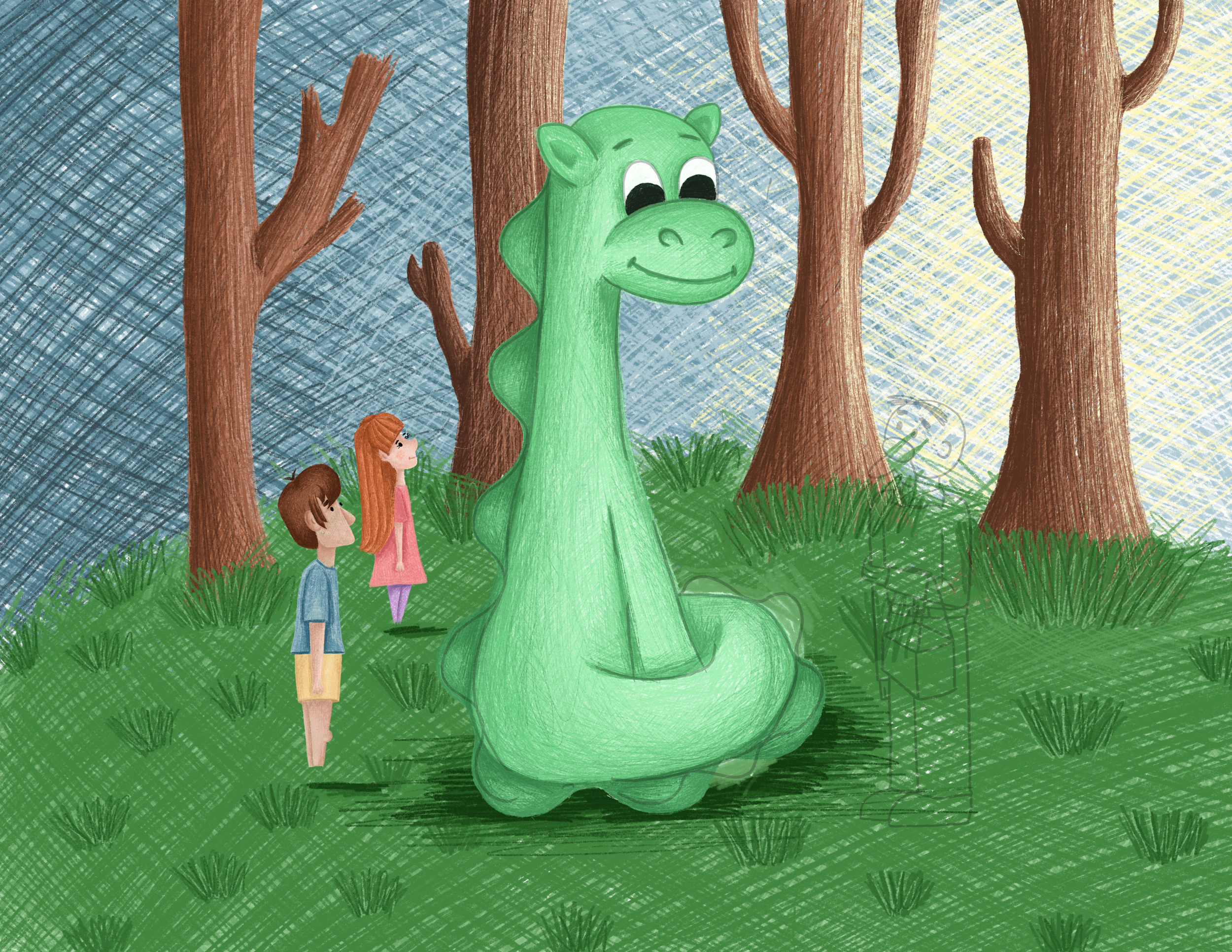 Dylan the dinosaur: Book illustration commission