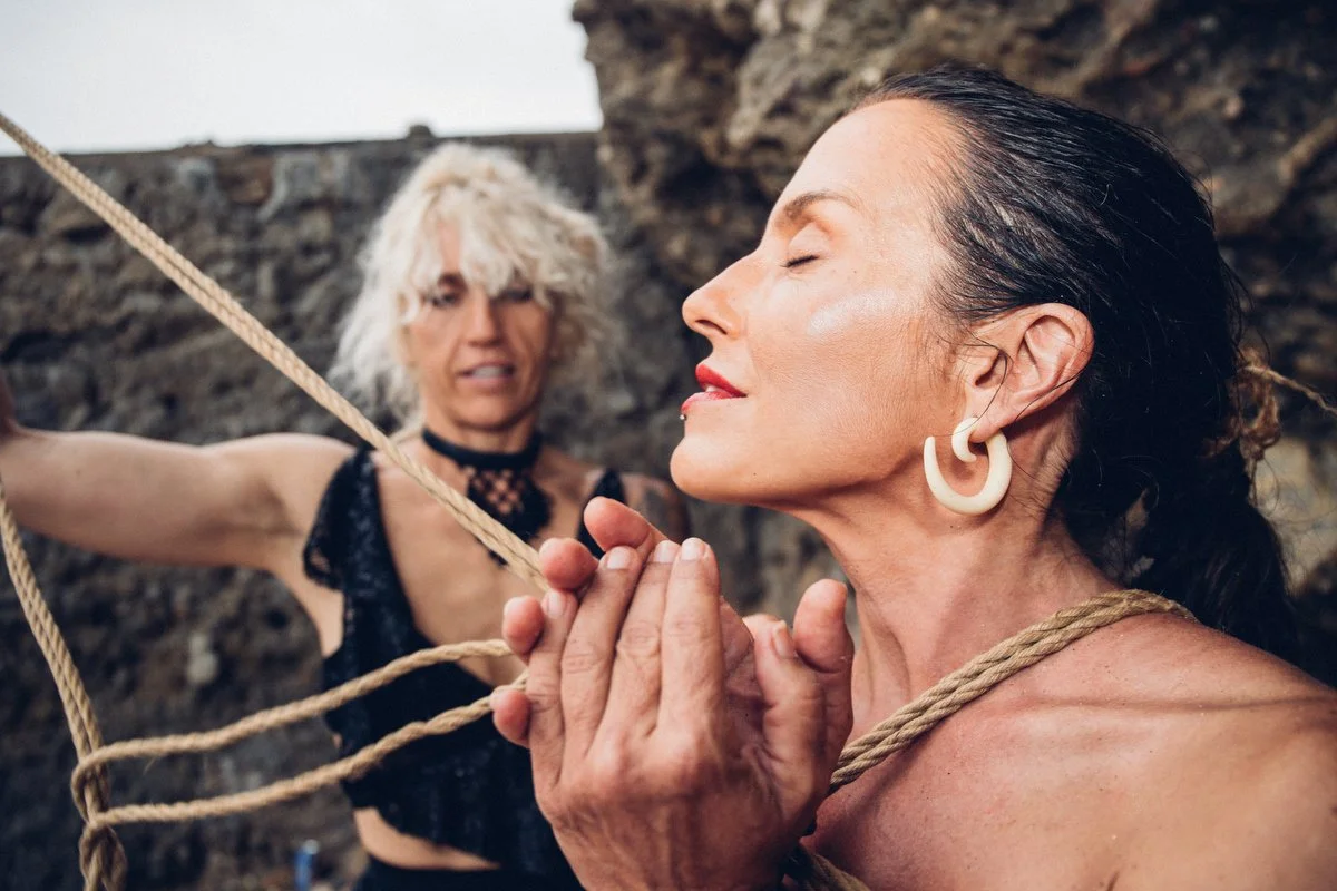 Women rope play Shibari