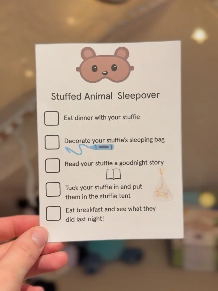 Who&rsquo;s ready for our Stuffed Animal Sleepover?! 👋

Wear your PJ&rsquo;s and bring your favorite stuffie friend for a night of adventures! Decorate their sleeping bag, read them a bedtime story, and tuck them in for the night here at Chick-fil-A