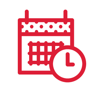 Icon of a calendar with a clock