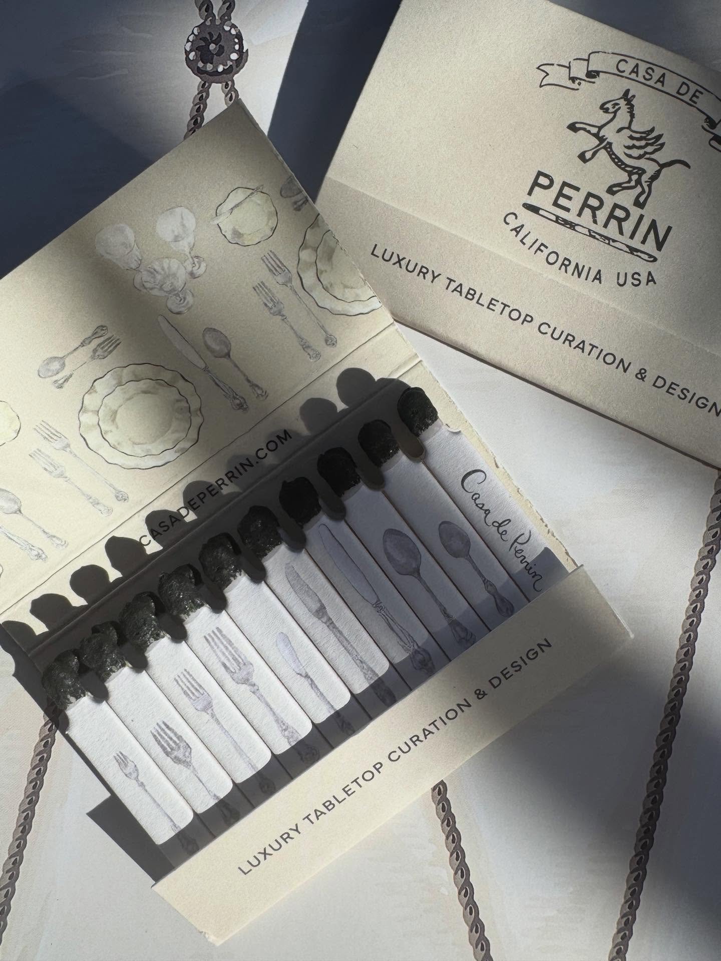 Thoughtful details for thoughtful people - loved creating these custom matchbooks with Casa de Perrin 🤍
