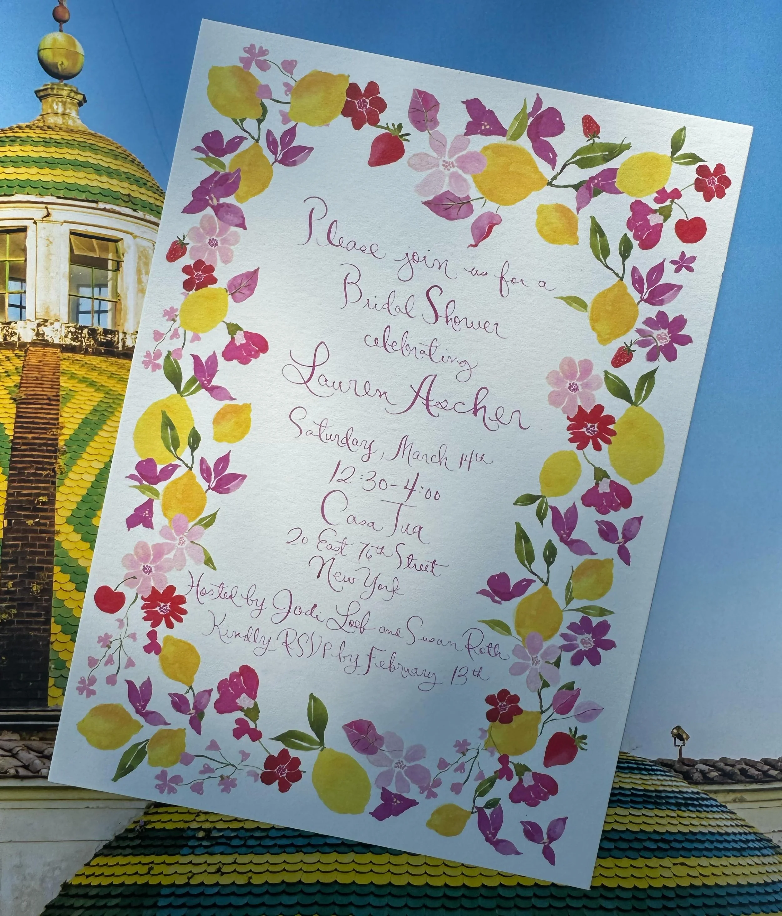 A beautiful shower invitation for our beautiful bride 🍋