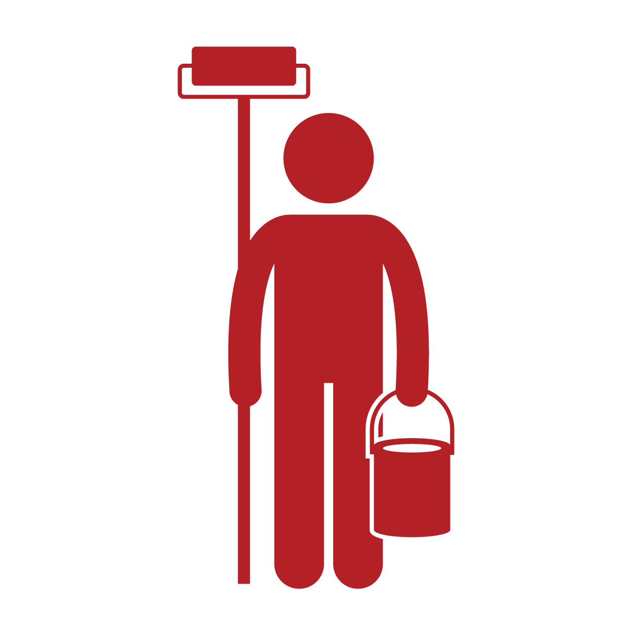 Icon of a person standing with a bucket in one hand and an IV drip attached to their other hand.