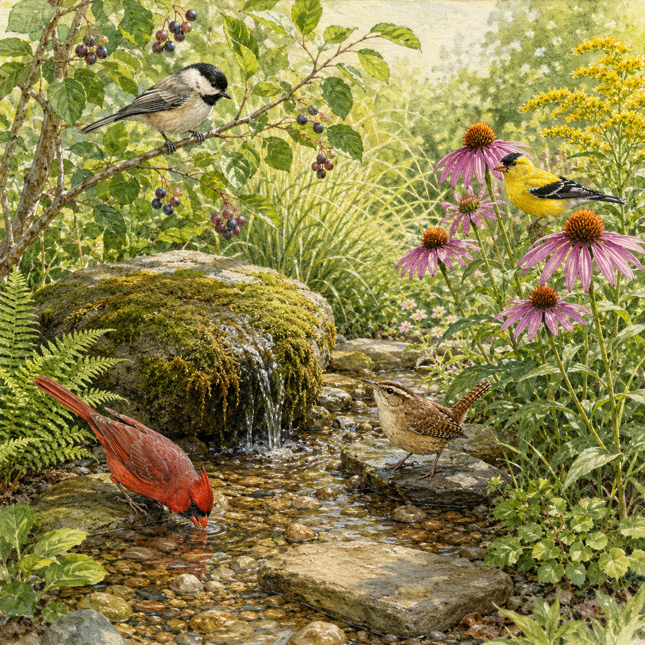Small Backyard Water Features Birds Will Love