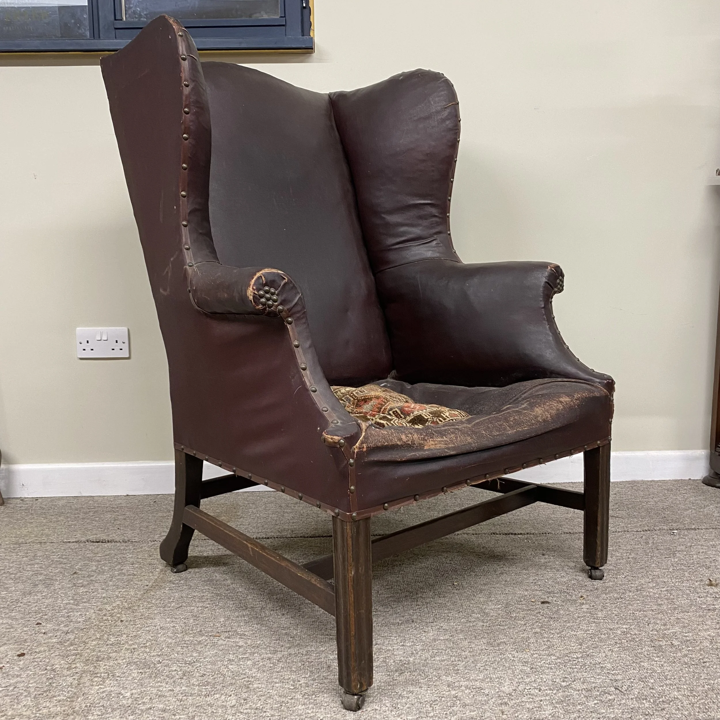 mid 18th century wing chair 