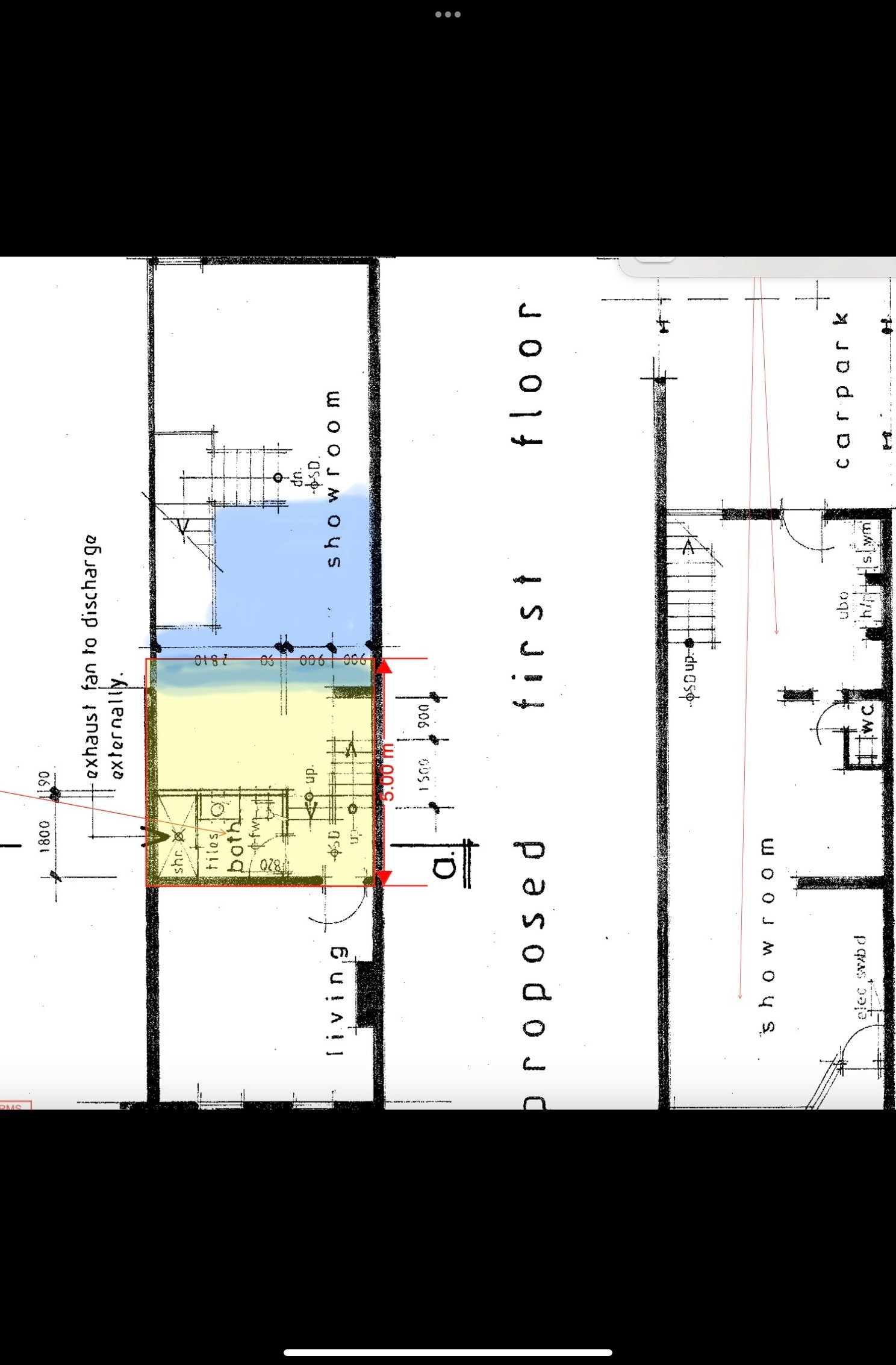 blue shade area we about to tile 