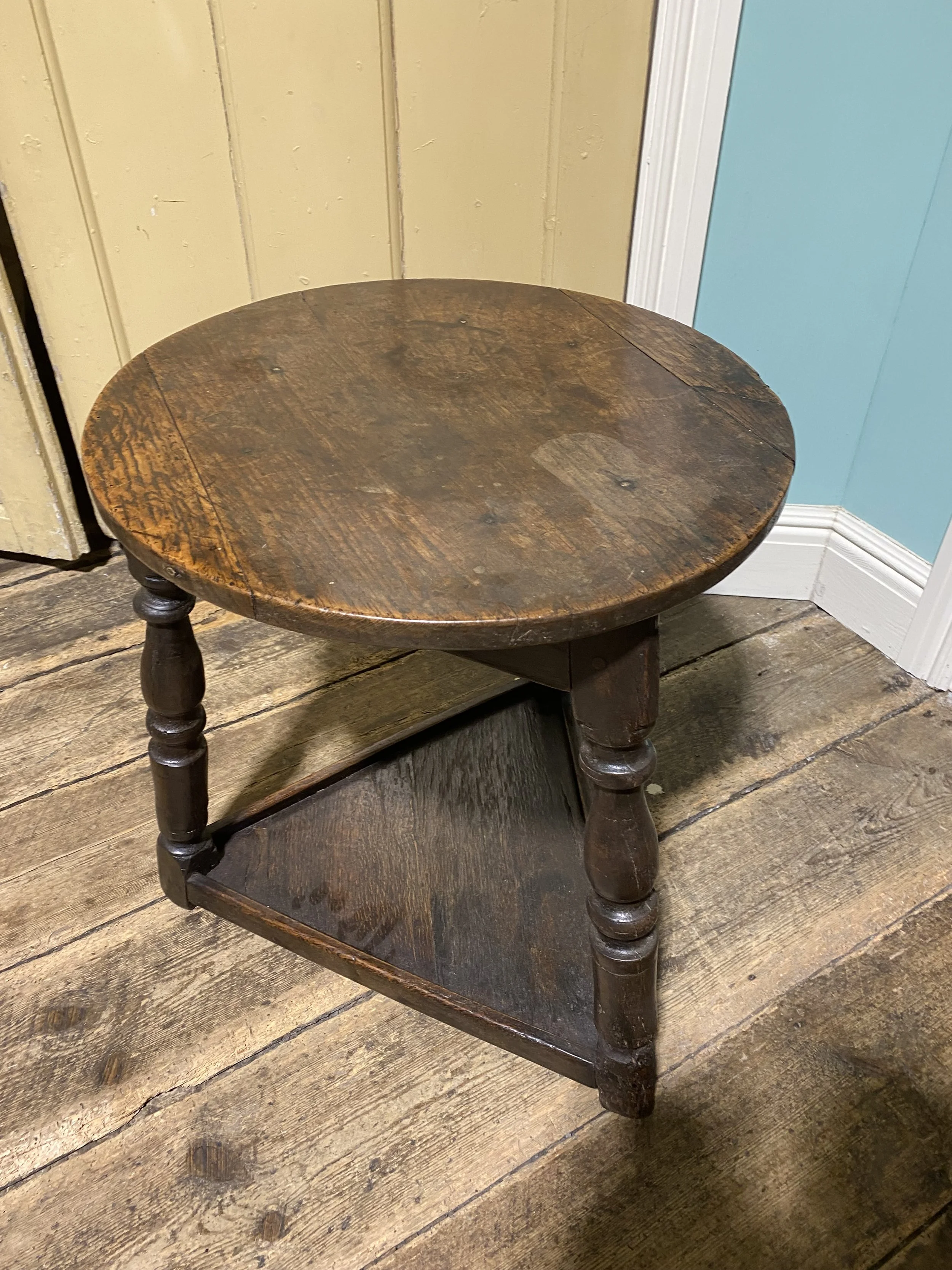 (V) 17th century oak Cricket table $6,250 in UK shipping to come 