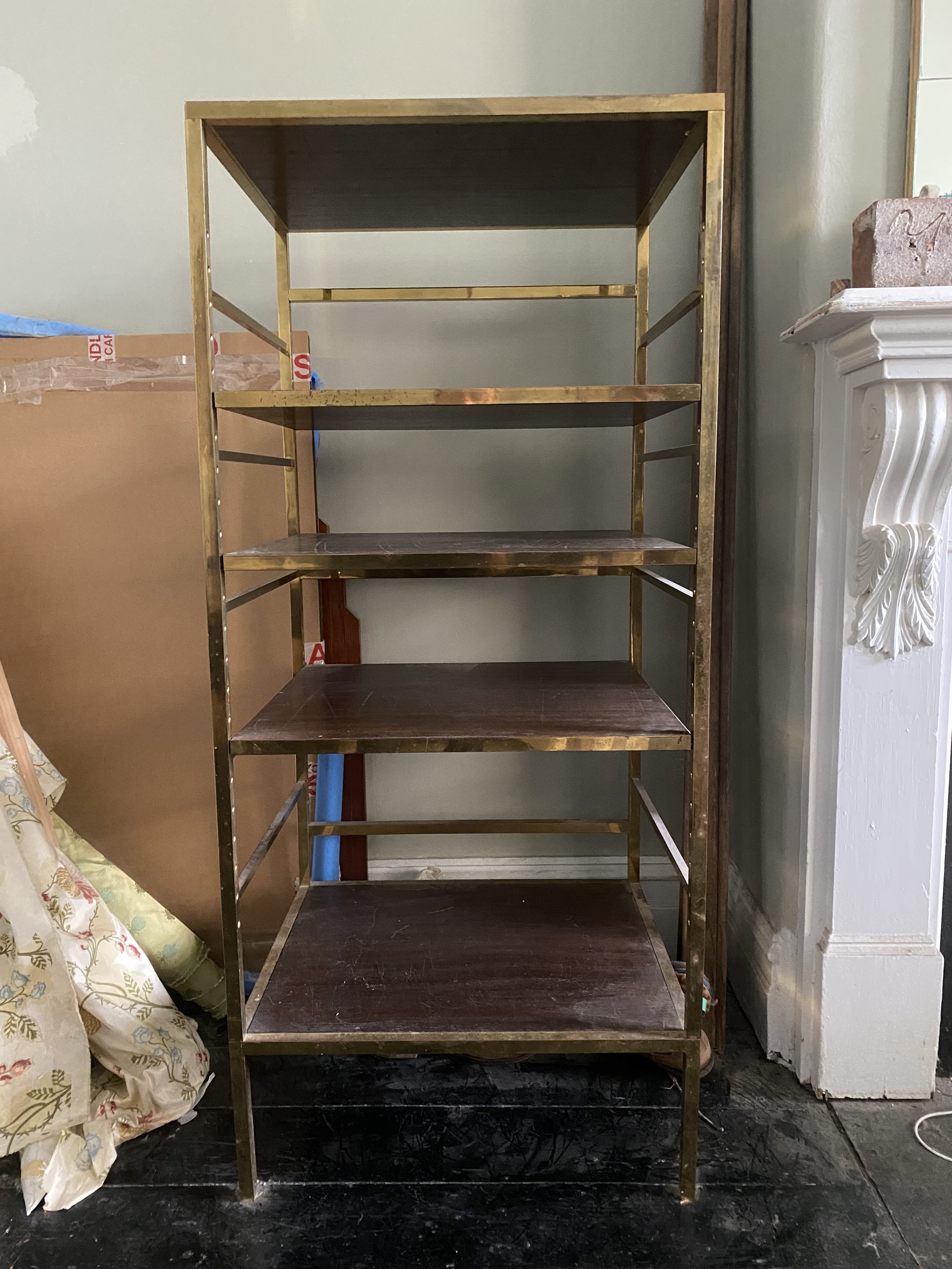 1960s solid brass hi-fi stand 