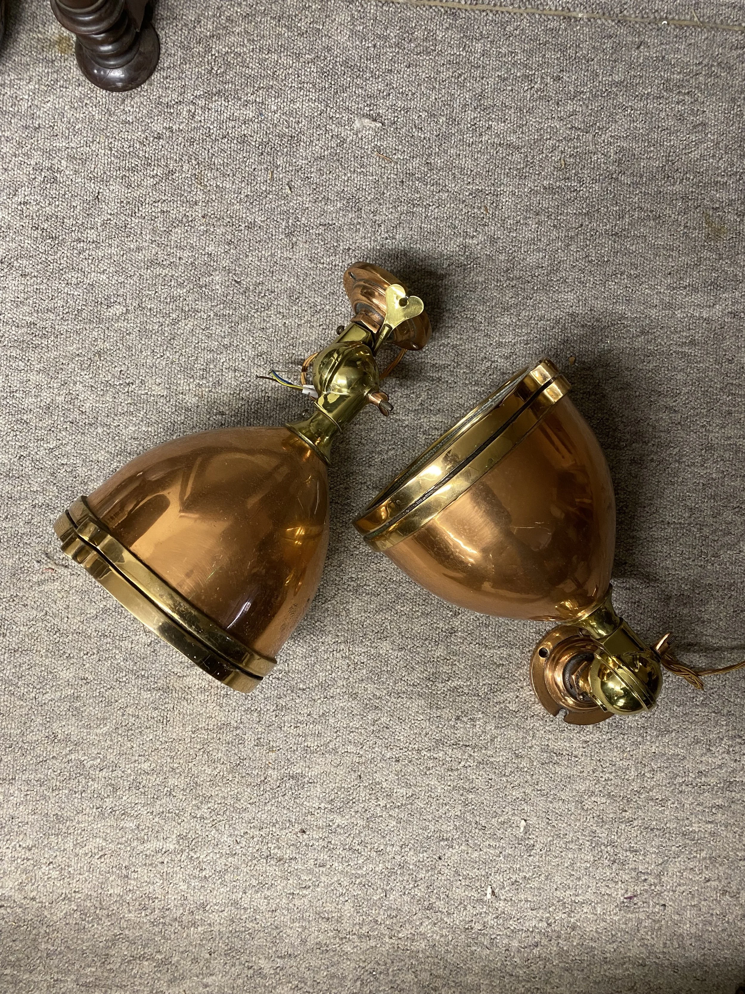 Out door lights Pr 1940s bronze and copper.550 pounds each 