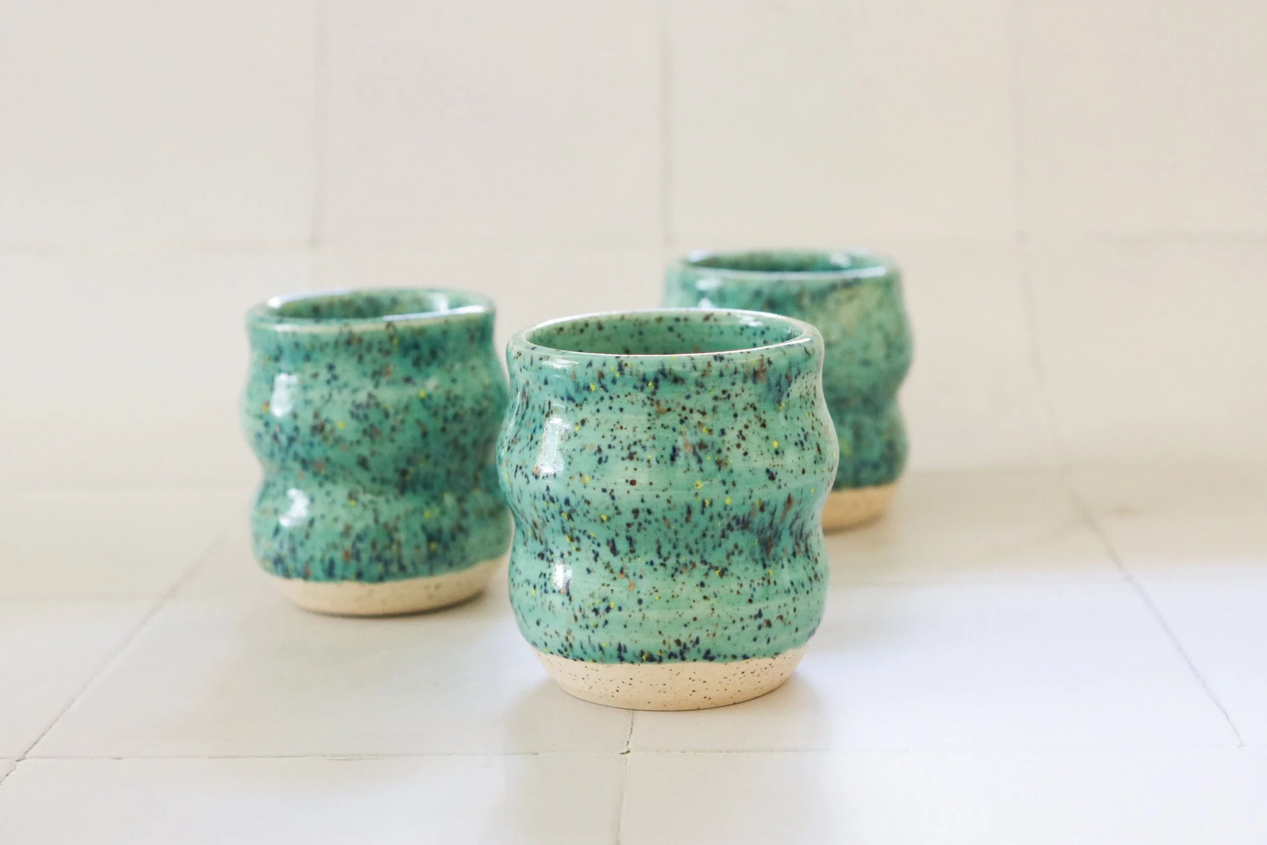 Speckled Teal Espresso Cups