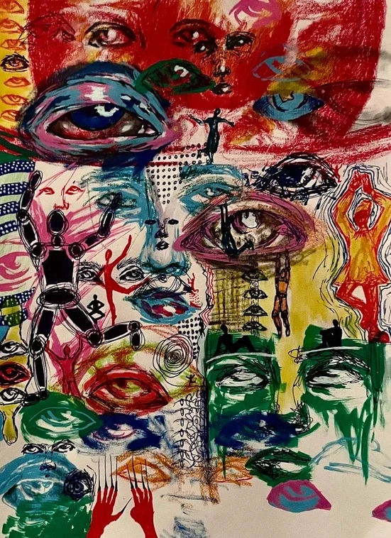 To Be Human Is | 11" by 17" - Oil Pastel, Markers, Pen