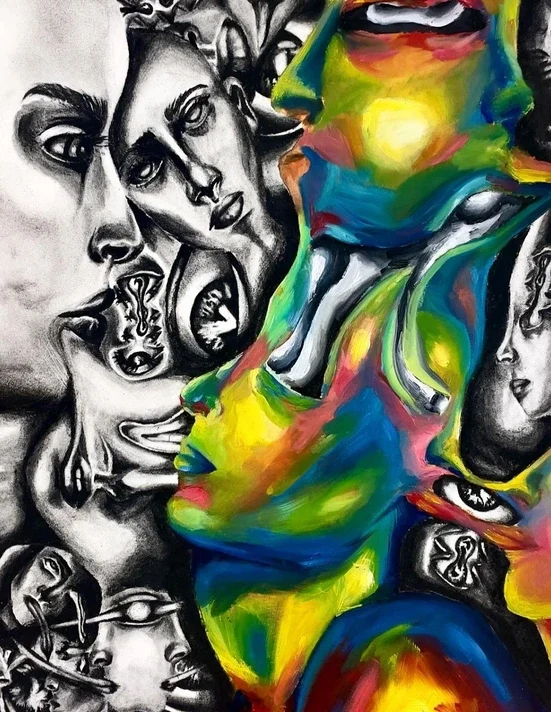 Being | 10" x 13" - Charcoal, Oil Paint