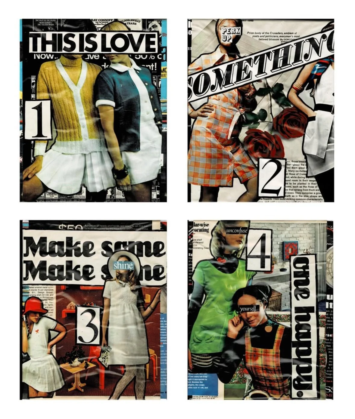 This Is Love | Four 8" x 10" Canvas - Multimedia Collage