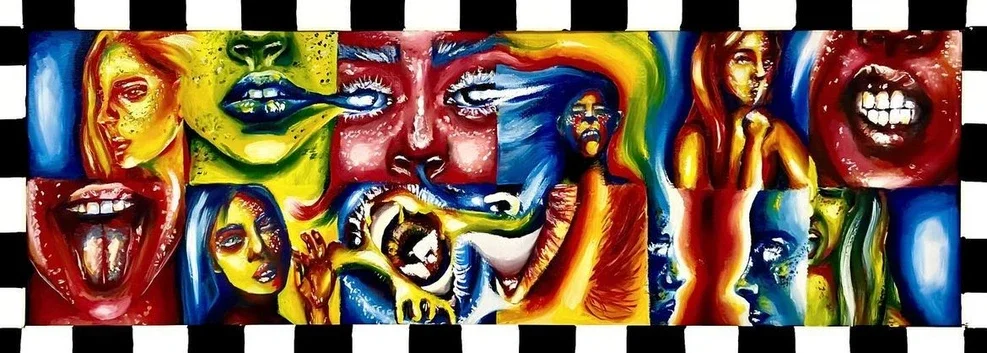 Bounding | 10" x 24" - Acrylic, Oil Paint