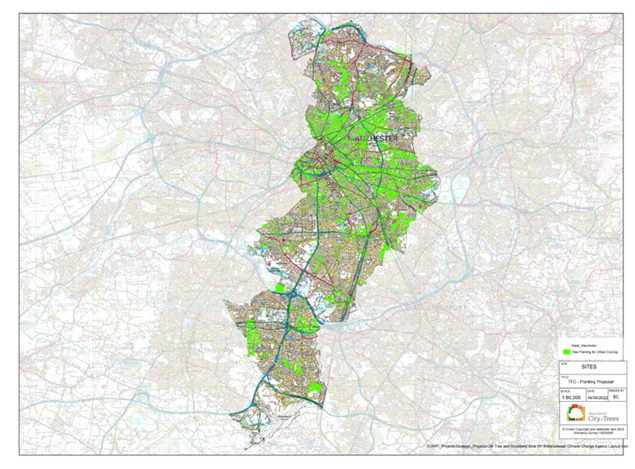 City of Trees map of Manchester