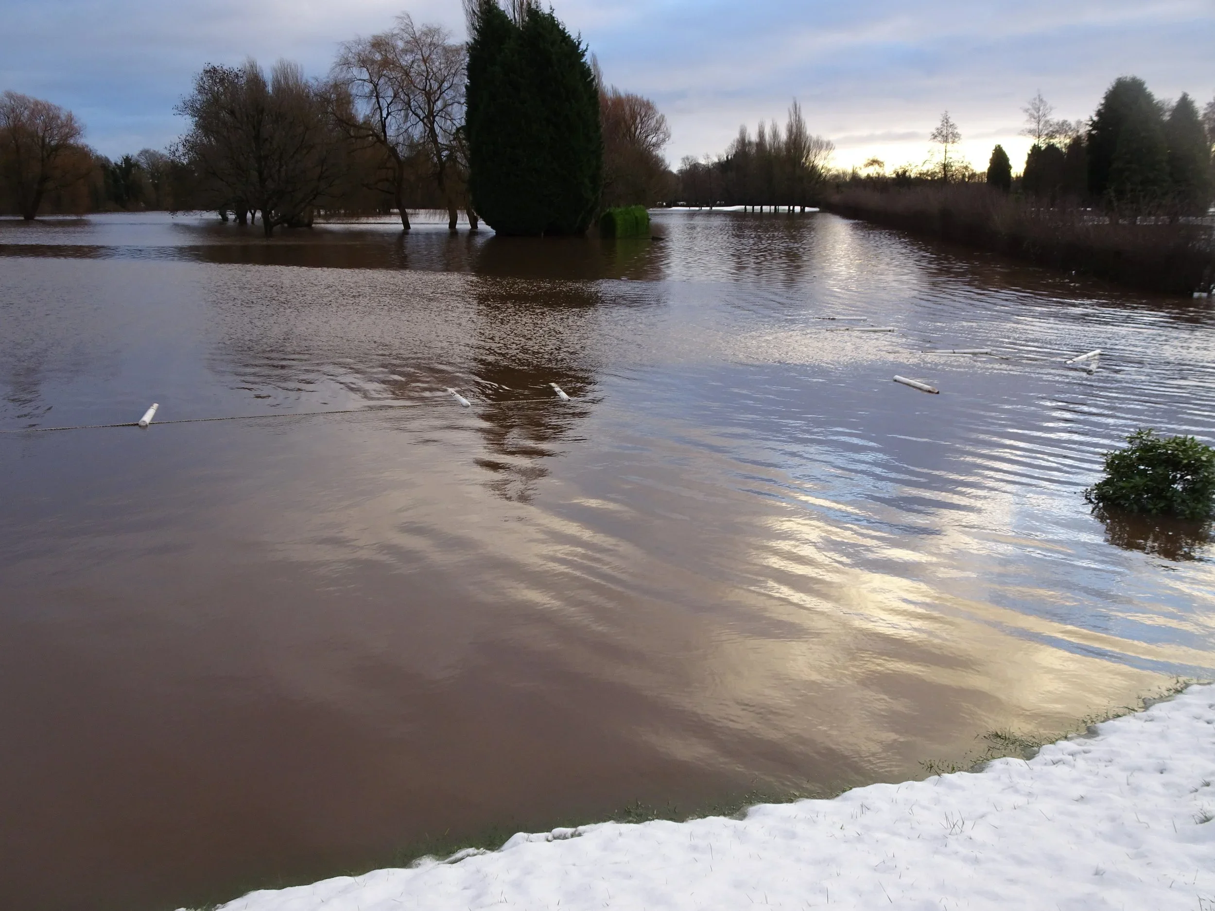 heavily flooded area