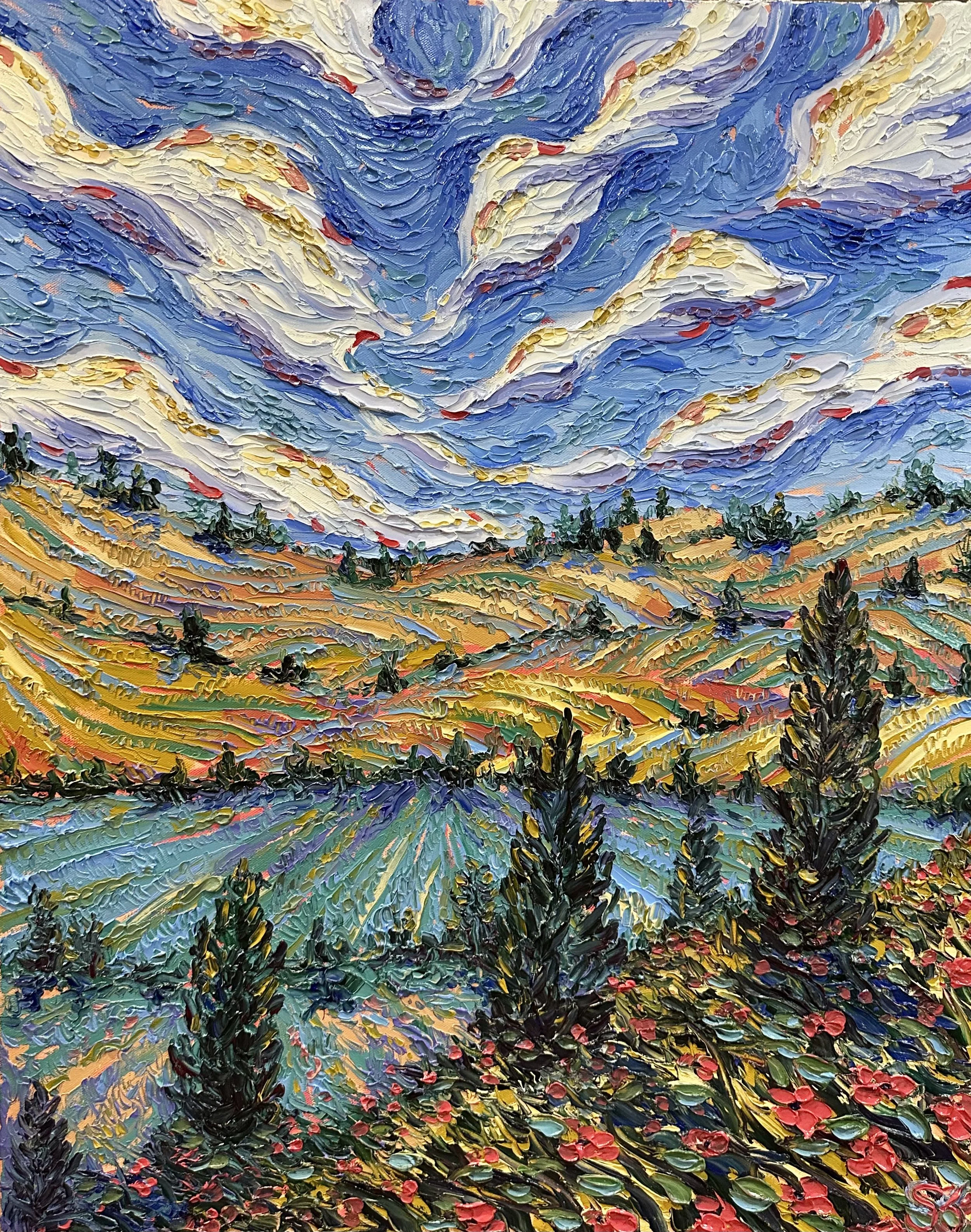"Vibrating Fields" 24x30-oil on canvas
