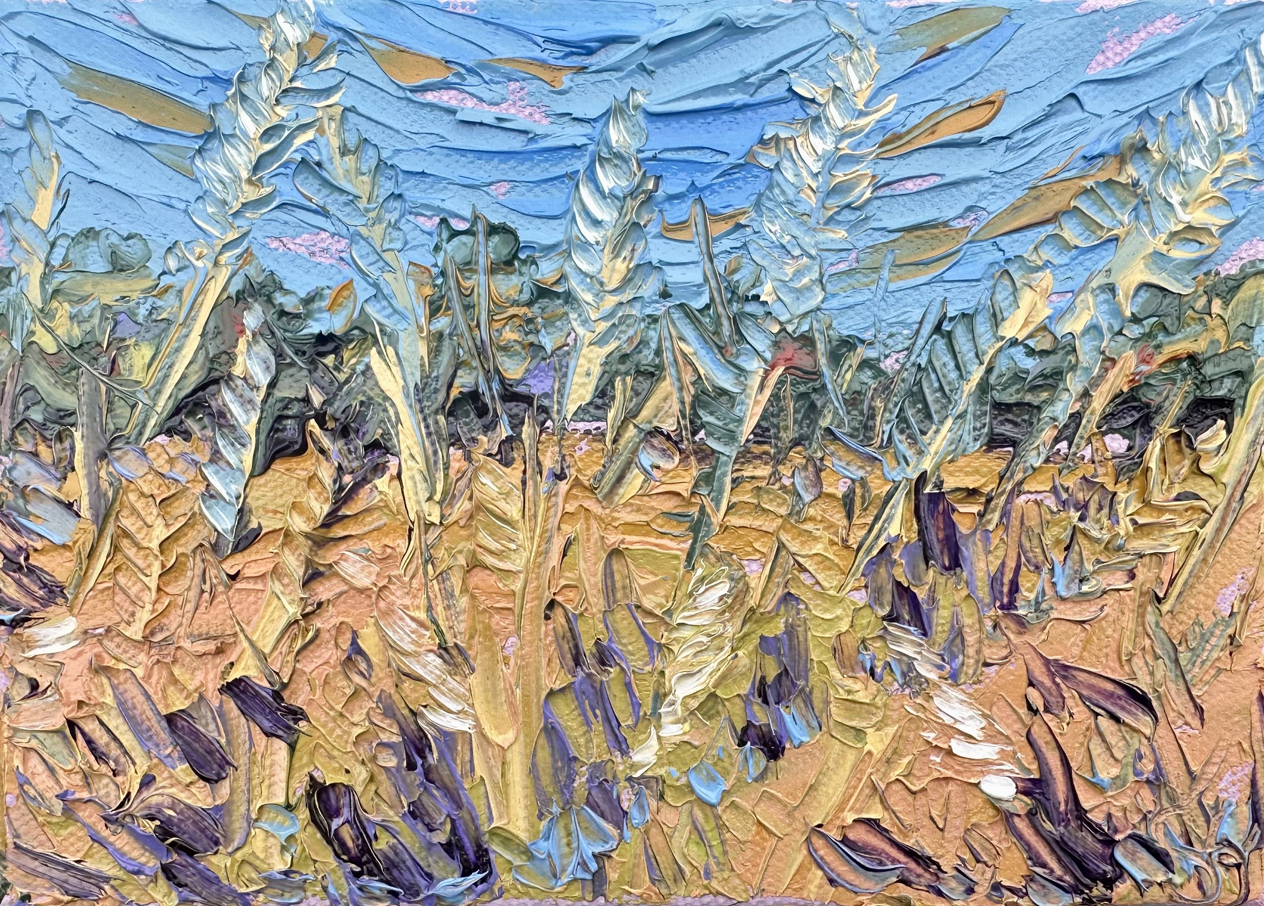 "Wheat Field" 5x7- oil on canvas