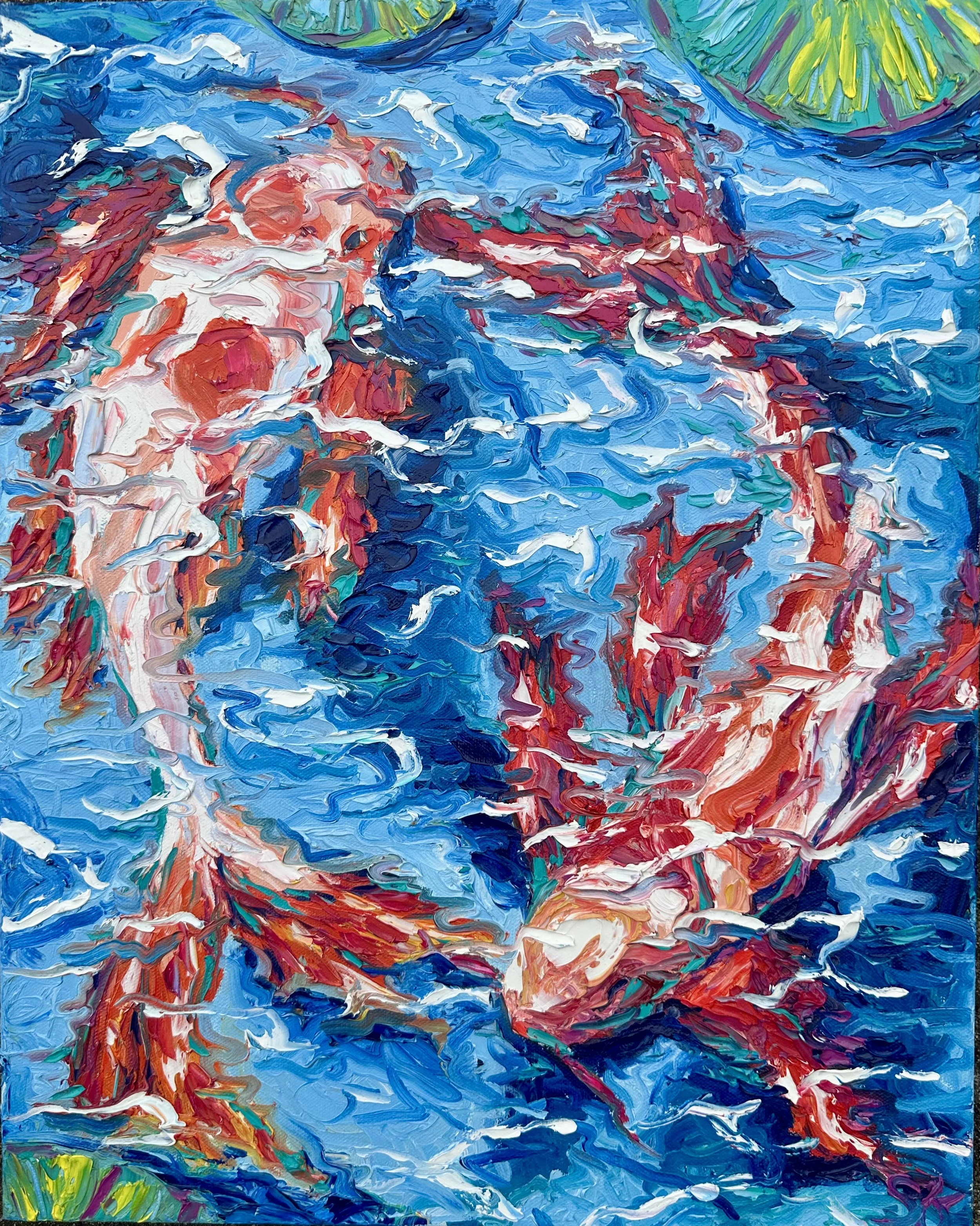 "Ying Yang Koi" 16x20- oil on canvas