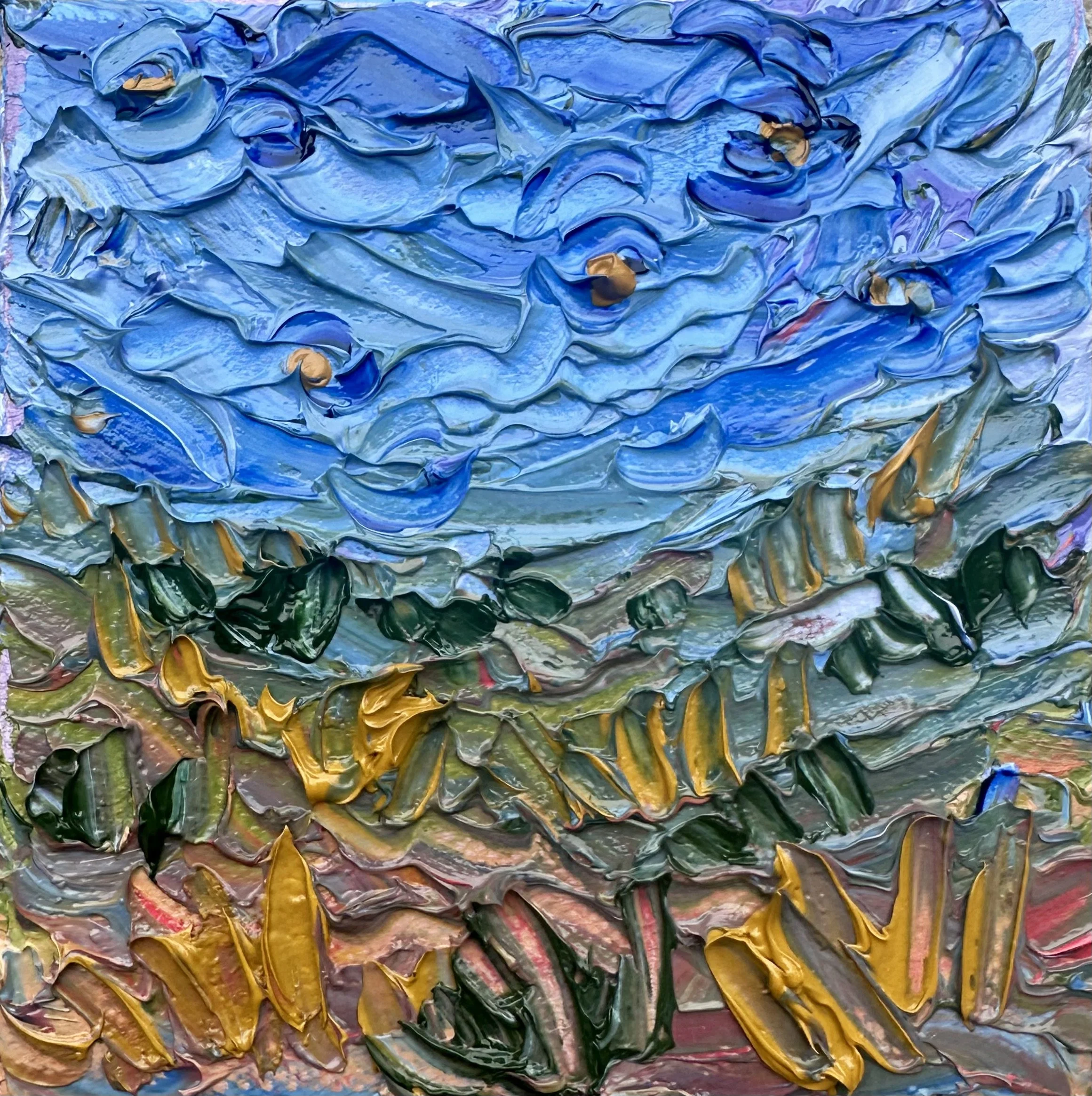 "Dancing Stars"  4x4- oil on canvas