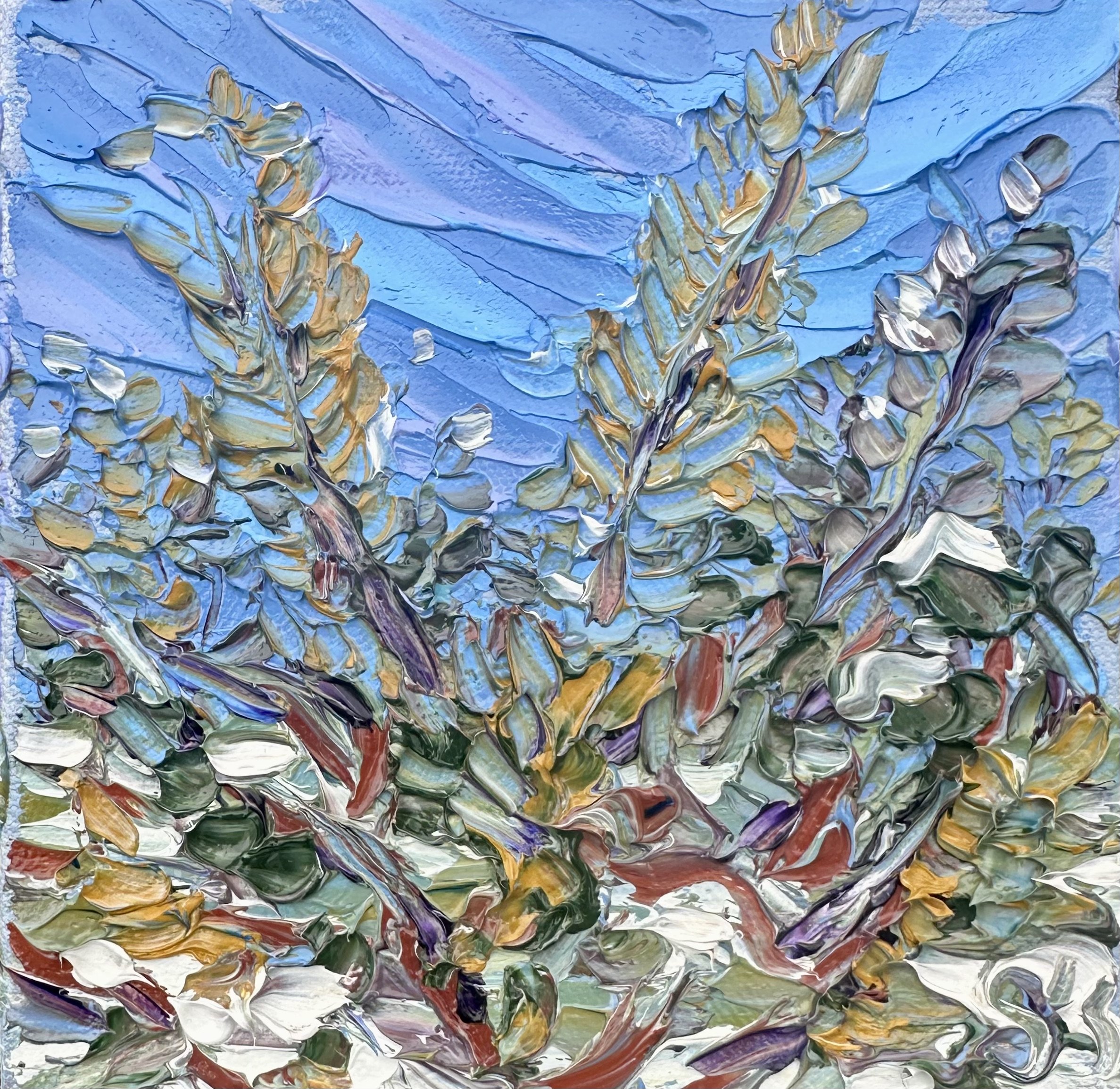 "Autumn Grass"   6x6- oil on canvas