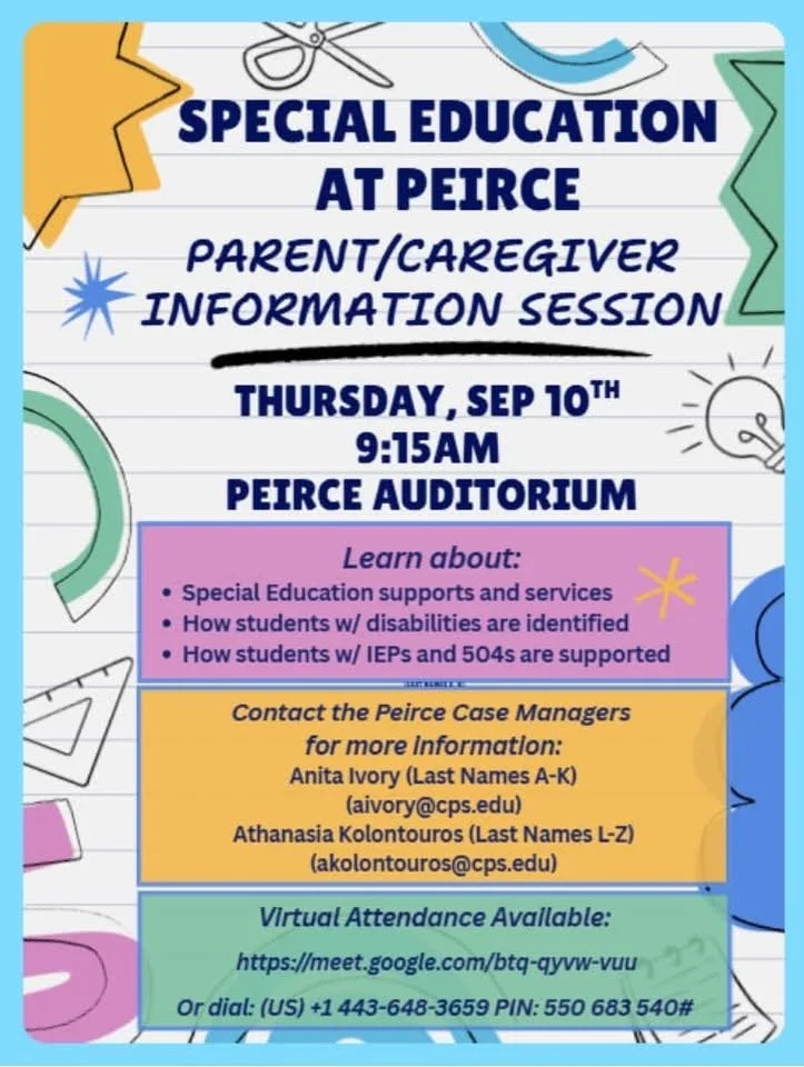 Special Education at Peirce — Parent / Caregiver Info Session