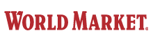 Text reading 'World Market' in red letters.
