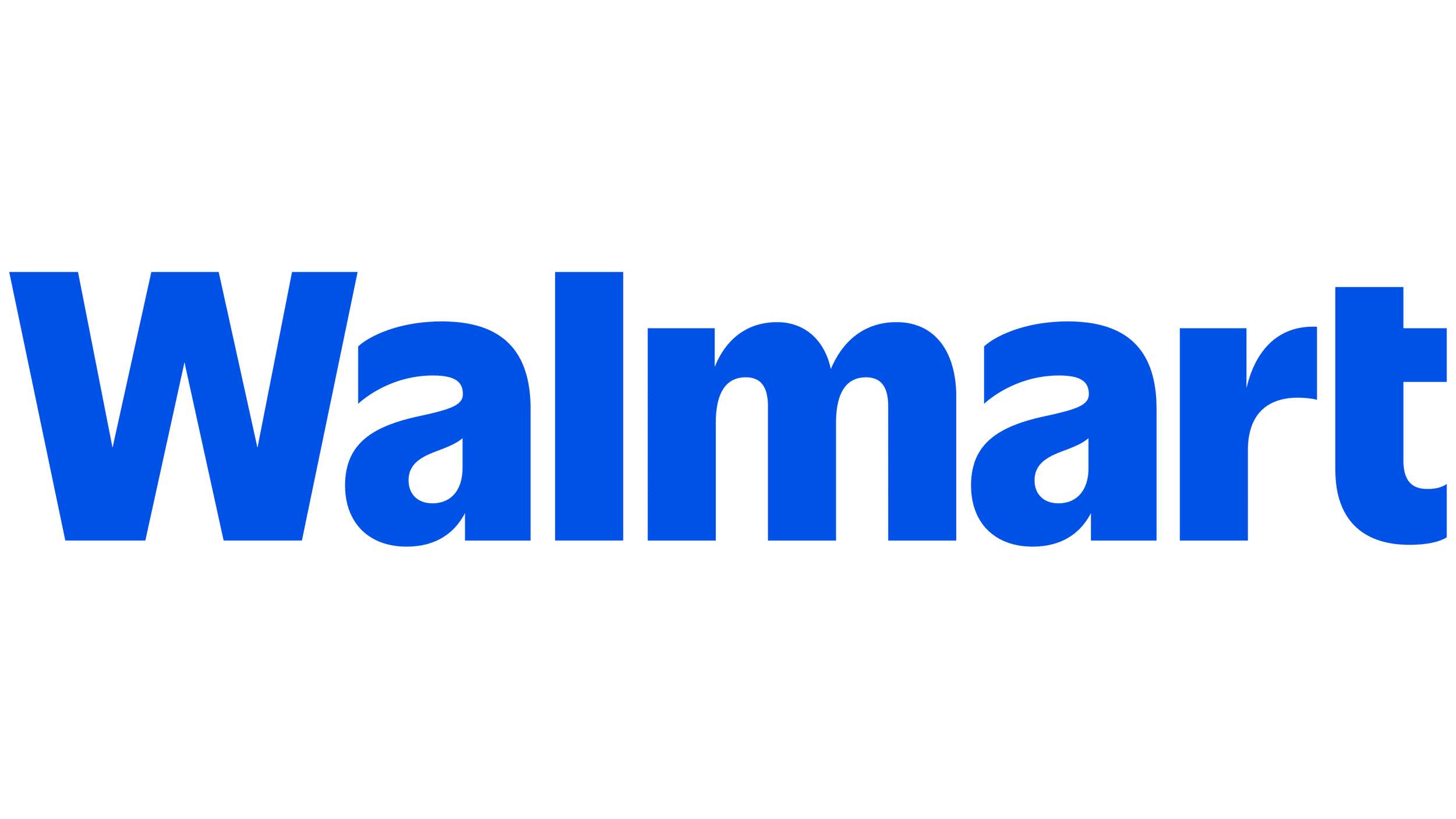 Walmart logo with blue lettering on a white background