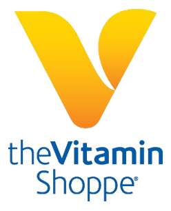 Logo of the Vitamin Shoppe featuring a large yellow 'V' with a smaller orange 'V' shape inside it, and the text 'the Vitamin Shoppe' below in blue.