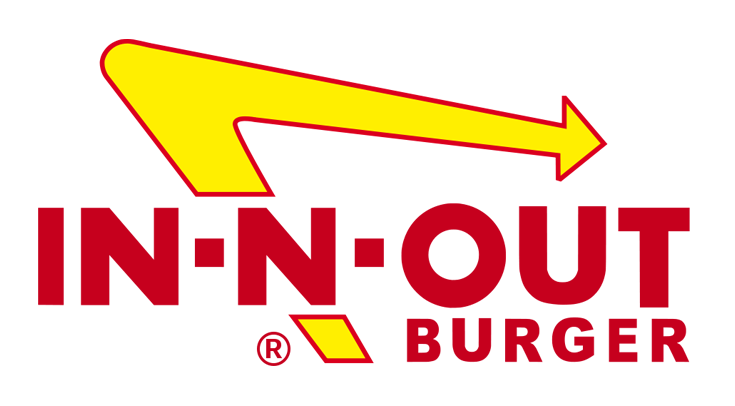 In-N-Out Burger logo with yellow arrow and red text