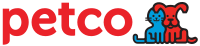 Petco logo with red text and a blue and red dog and cat icon