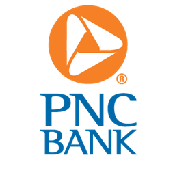 The logo of PNC Bank, showing a stylized white sailboat inside an orange circle, with 'PNC BANK' written below in blue.