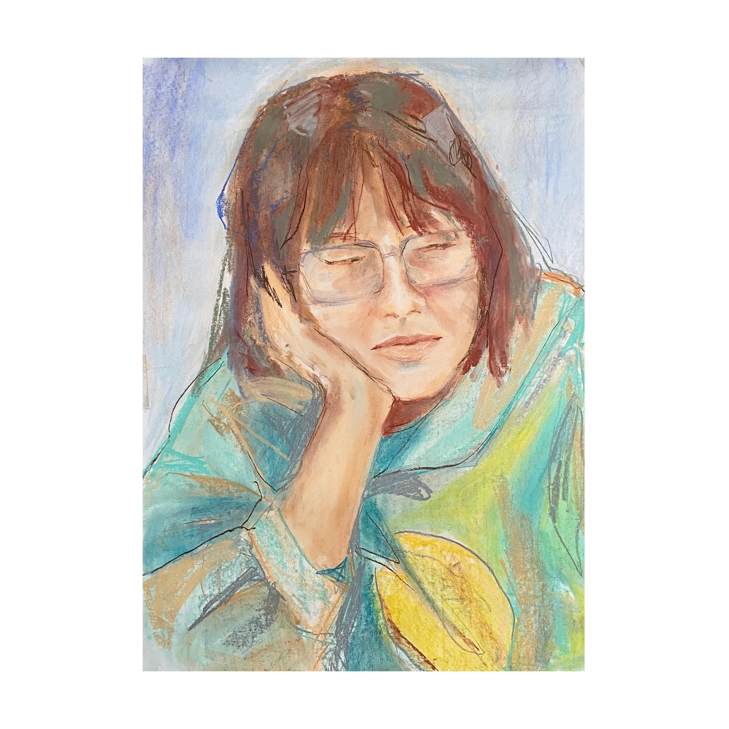 Quayle Chun, 2024, pastel on paper — 14x20"