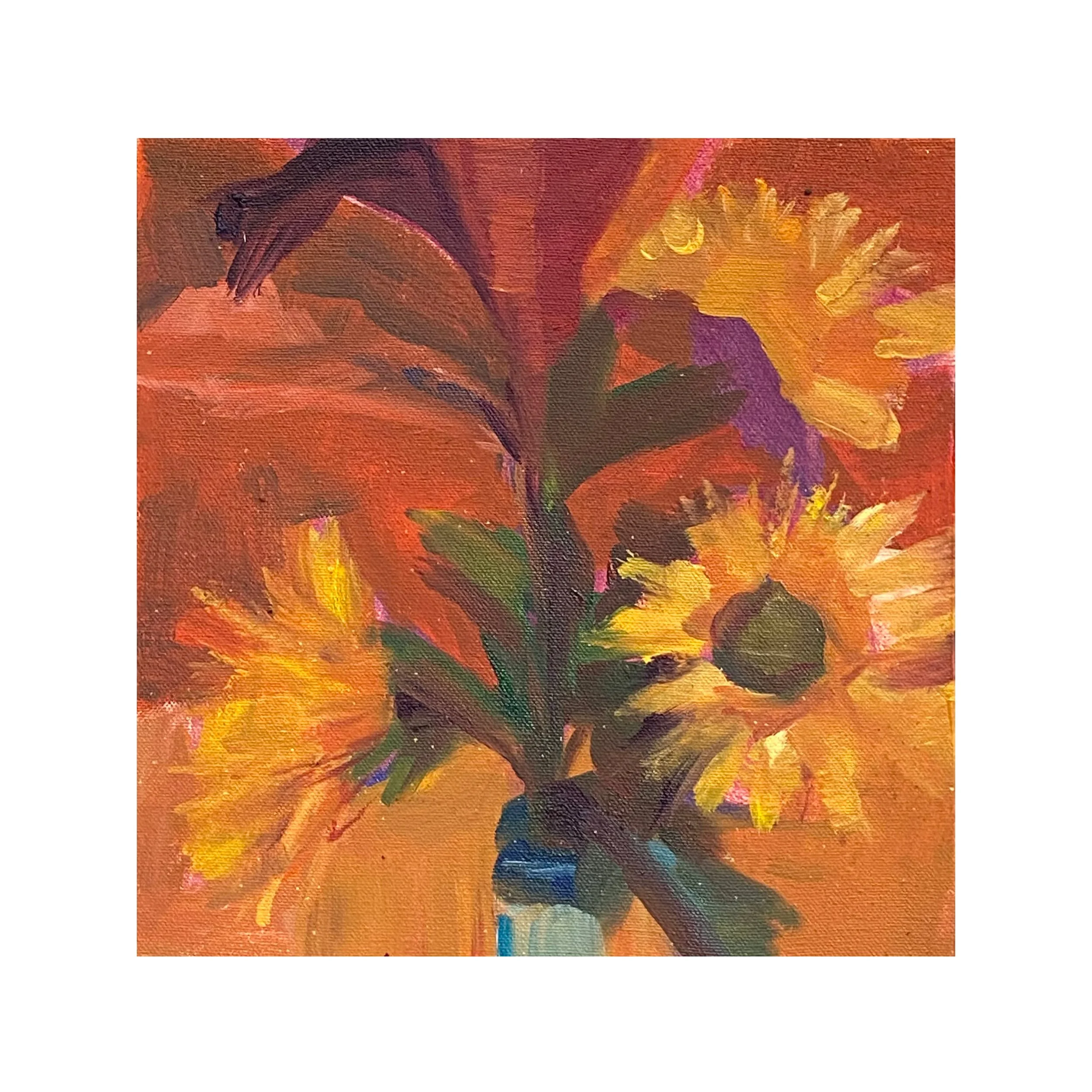 Sunflower, 2023, oil on canvas — 10x10"