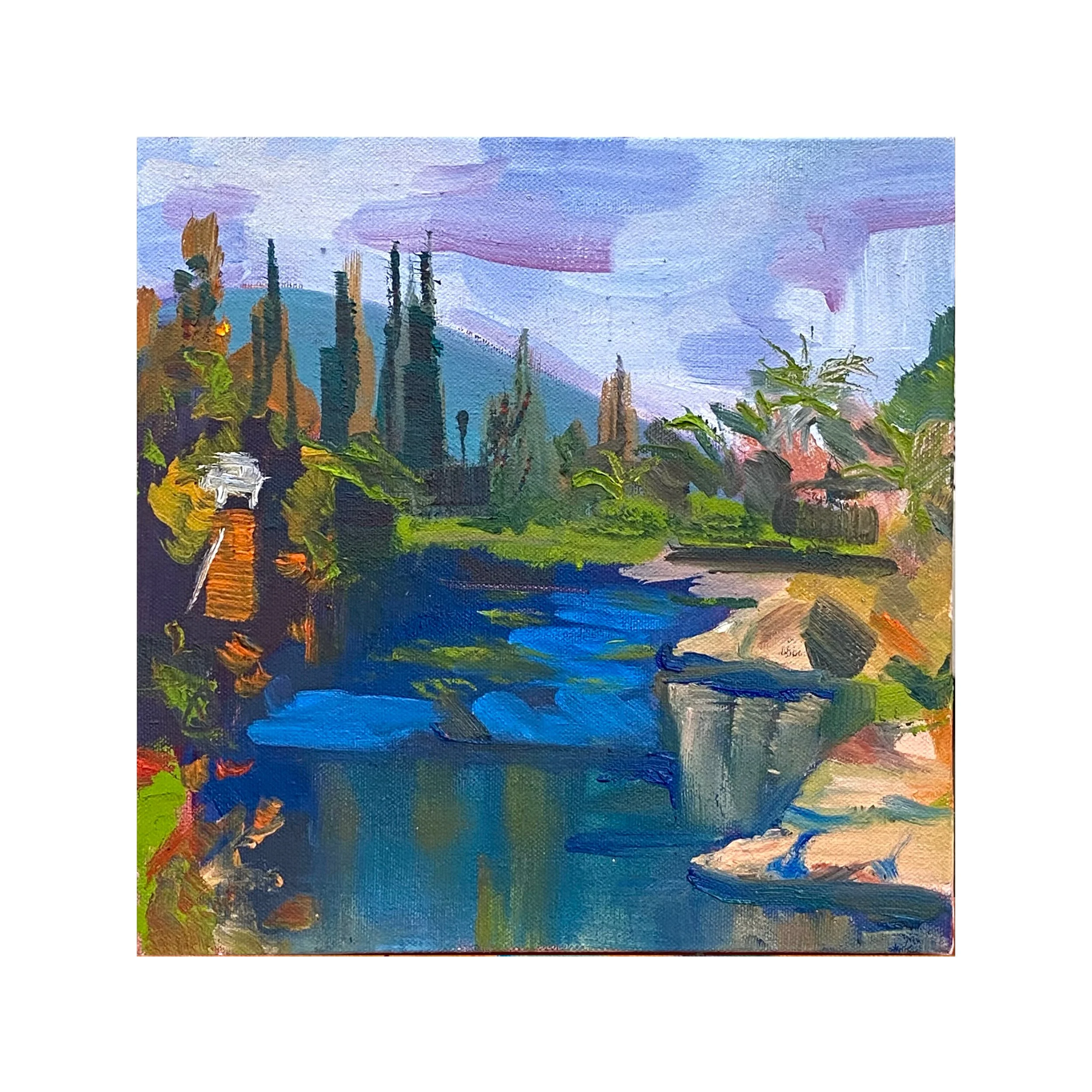 Landscape, 2023, oil on canvas — 10x10". Private collection