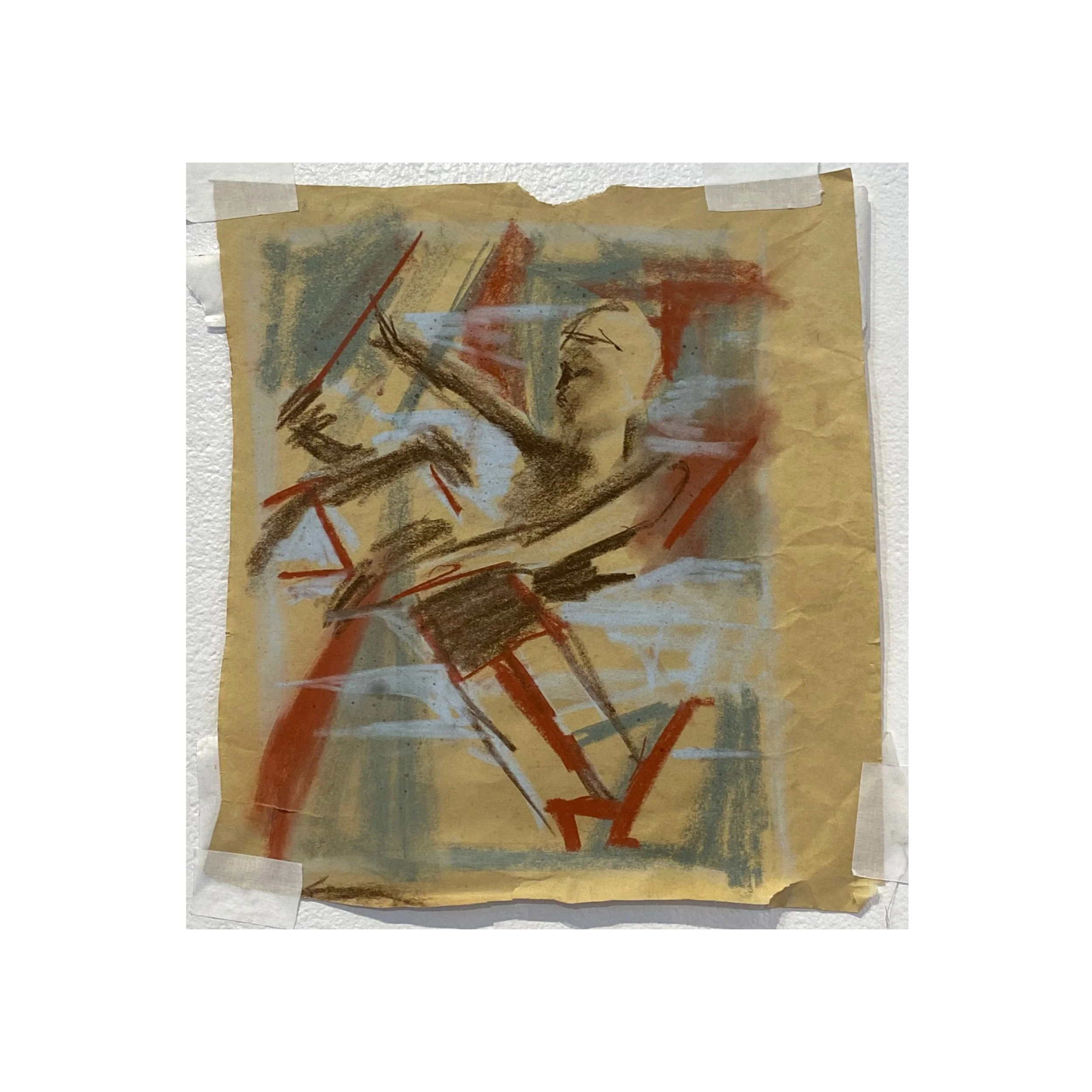 Dissolving (study), 2024, pastel on newsprint paper — 10x12"