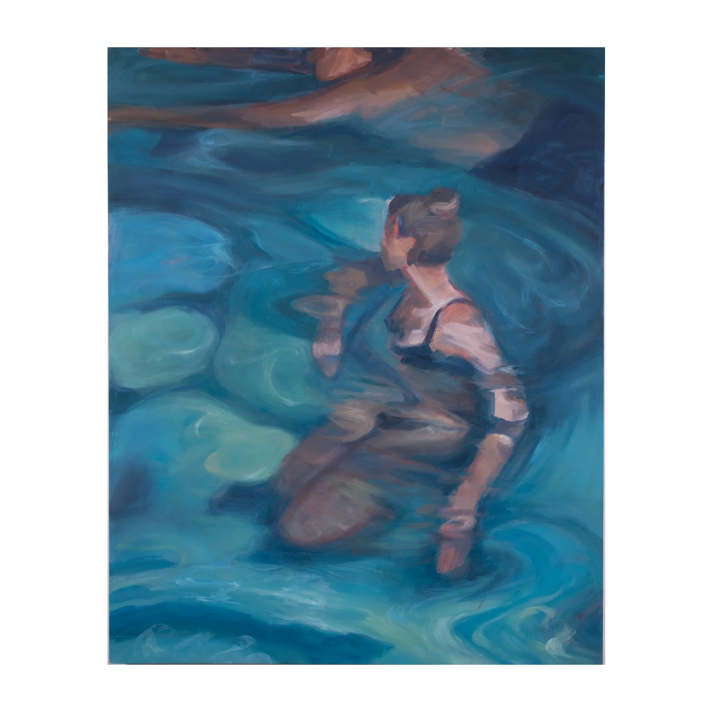 The Night Swim, 2024, oil on canvas — 48x60"