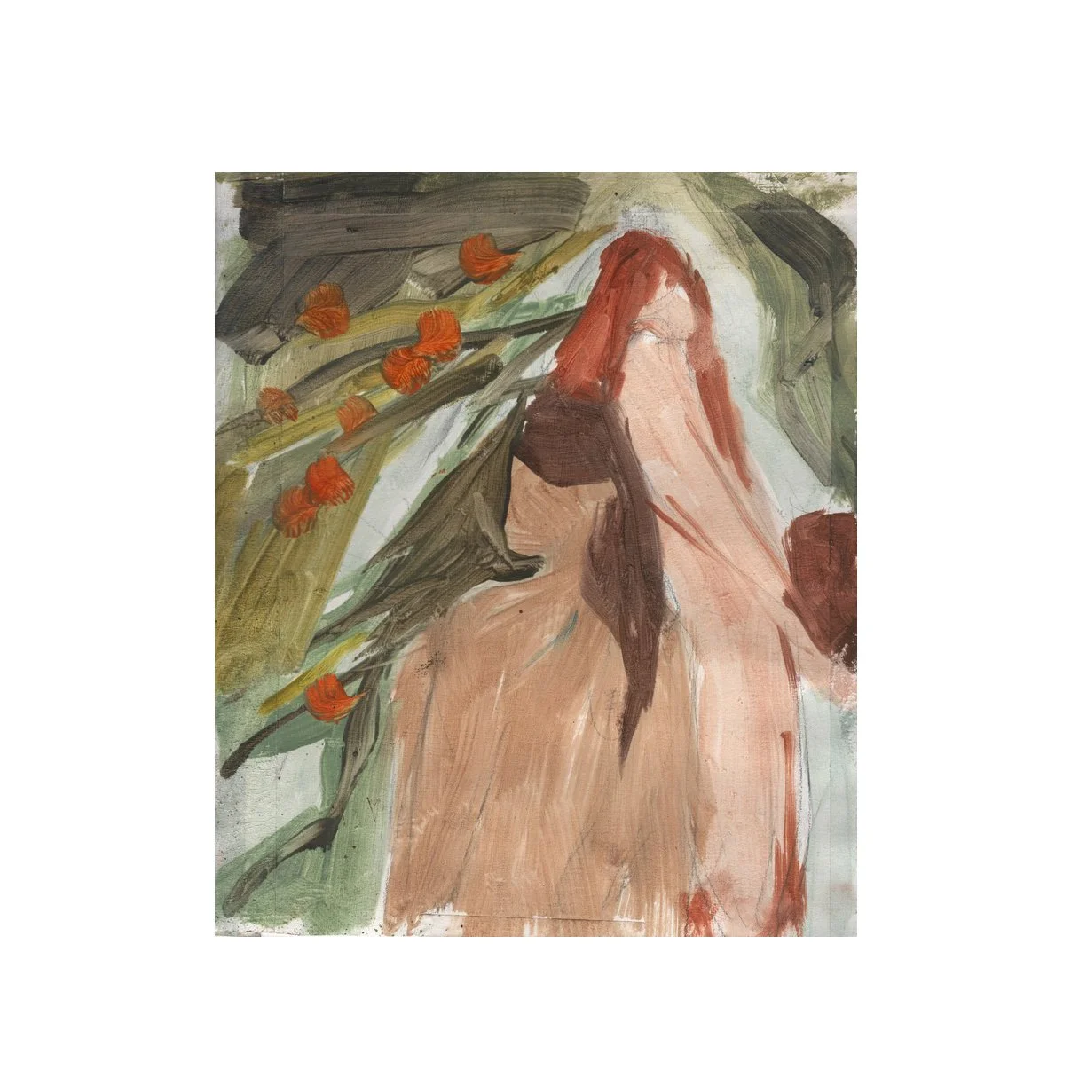 Orange Tree (study), 2025, oil on paper — 8x10"