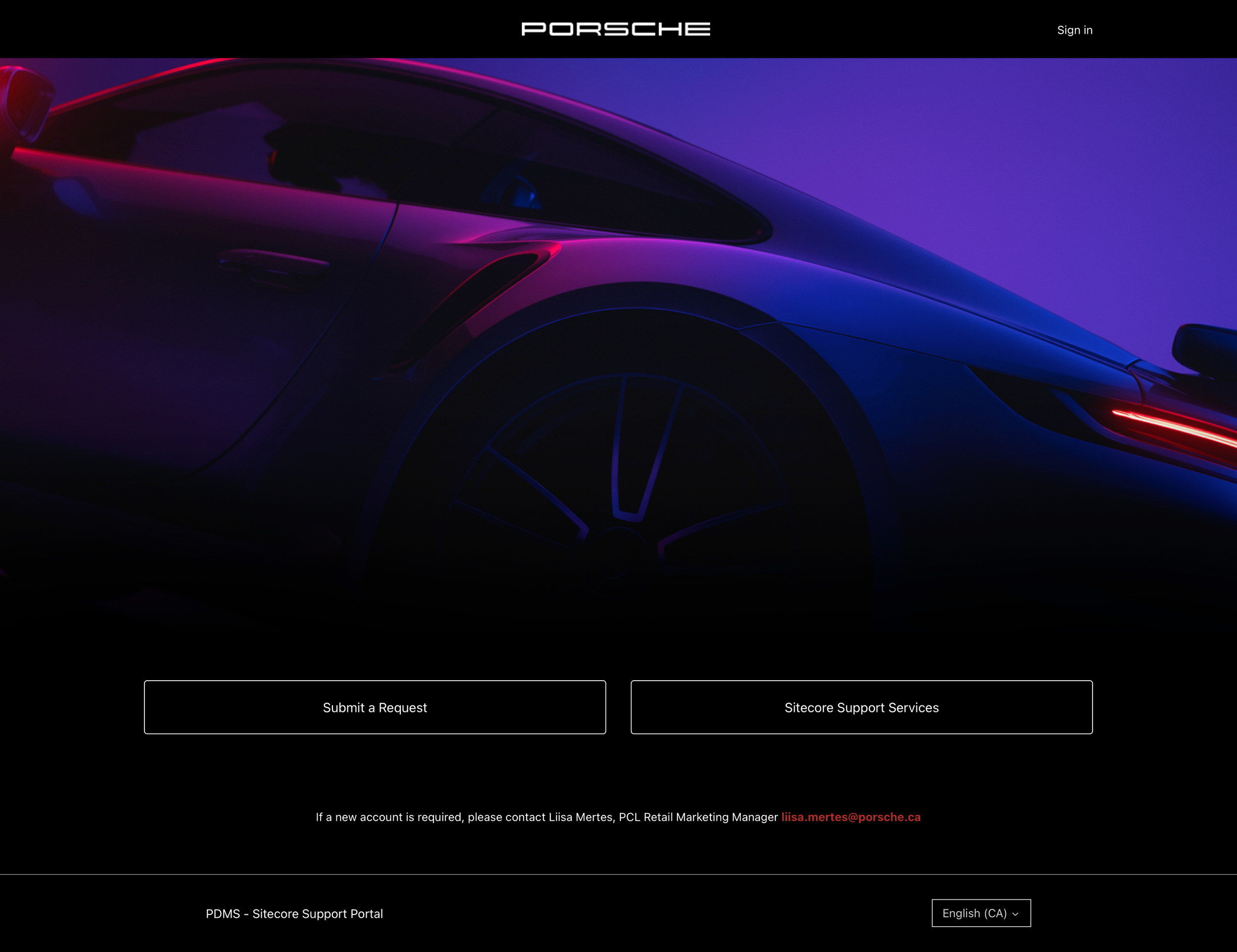 Porsche Canada Website Support